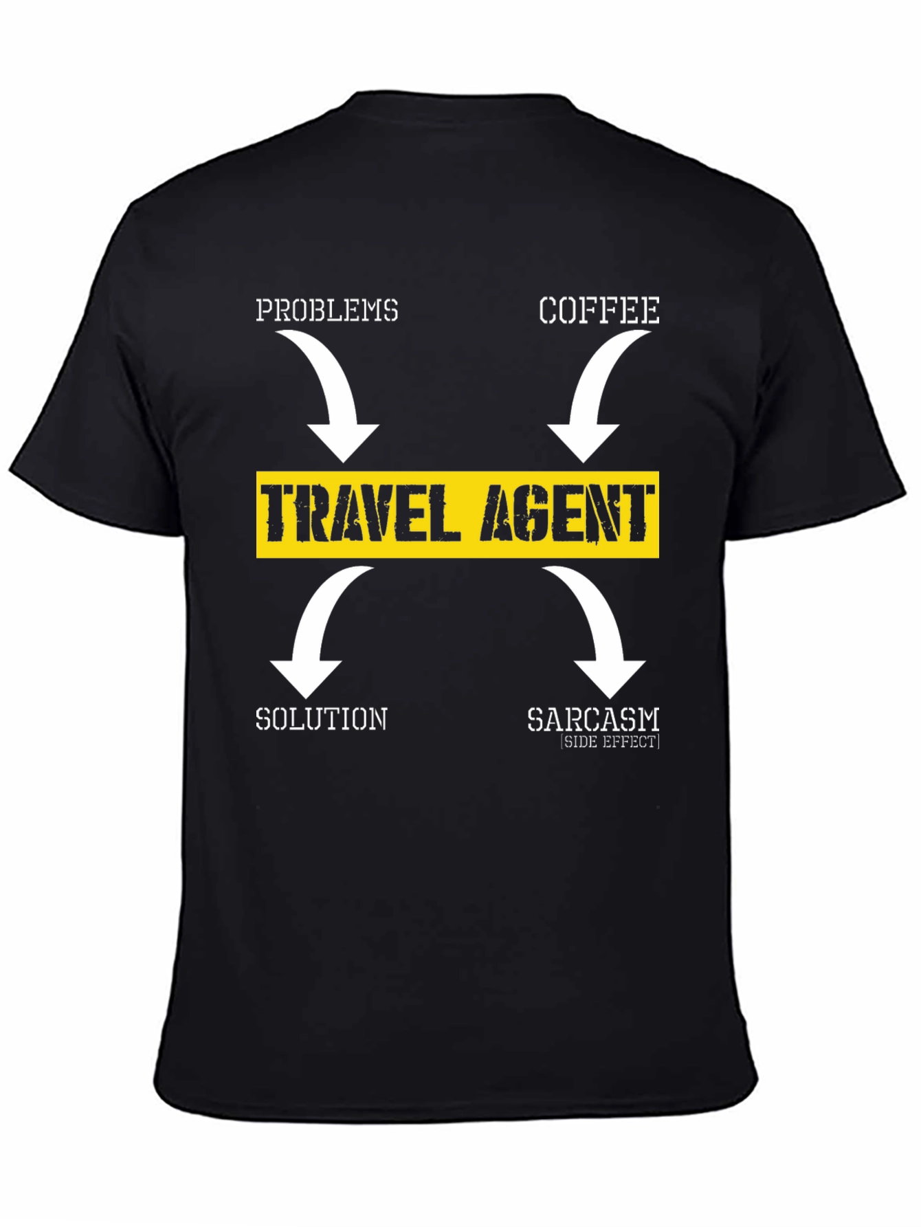 Travel Agent T-Shirt: Problems Coffee Solution Sarcasm