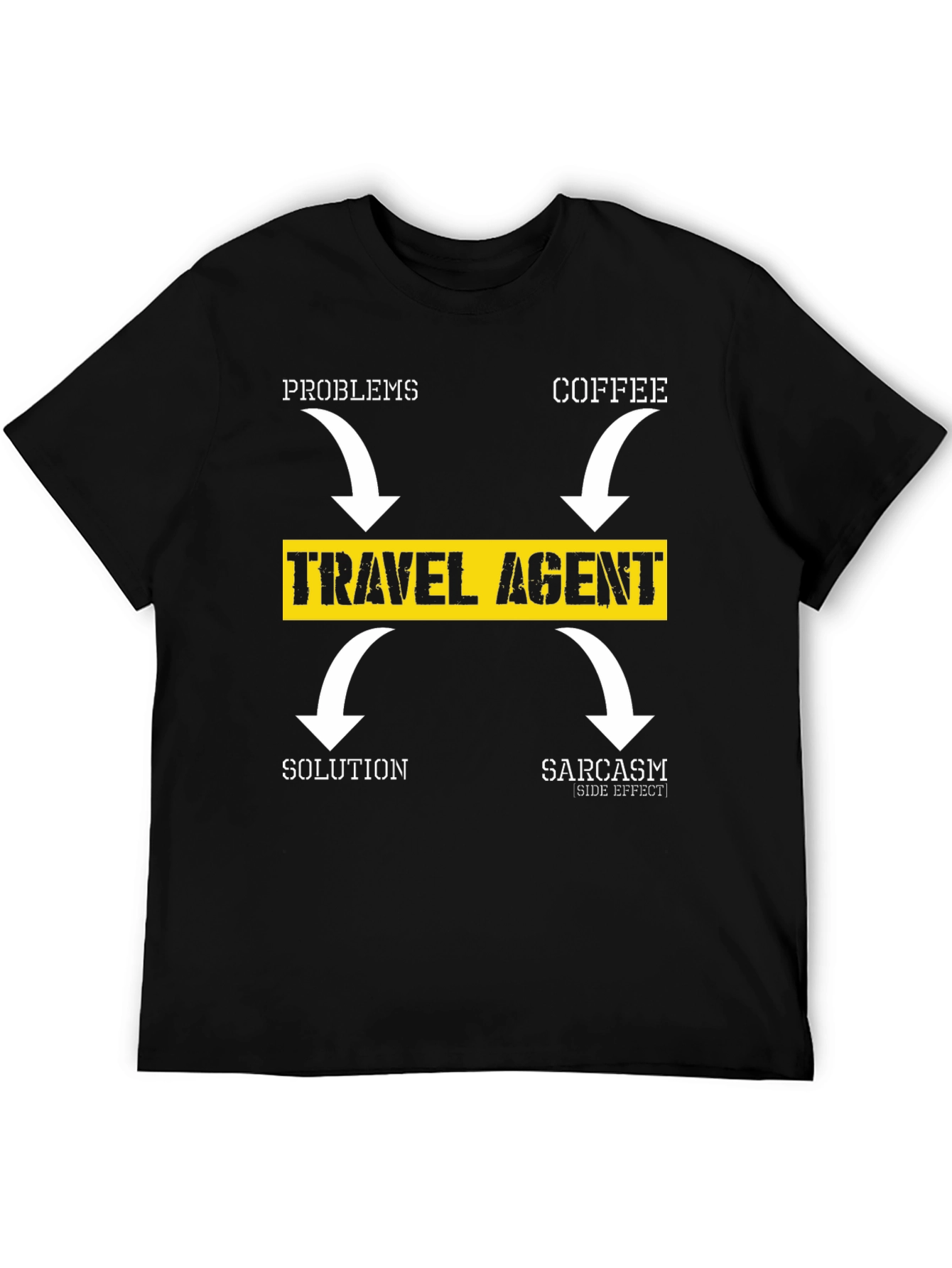 Travel Agent T-Shirt: Problems Coffee Solution Sarcasm