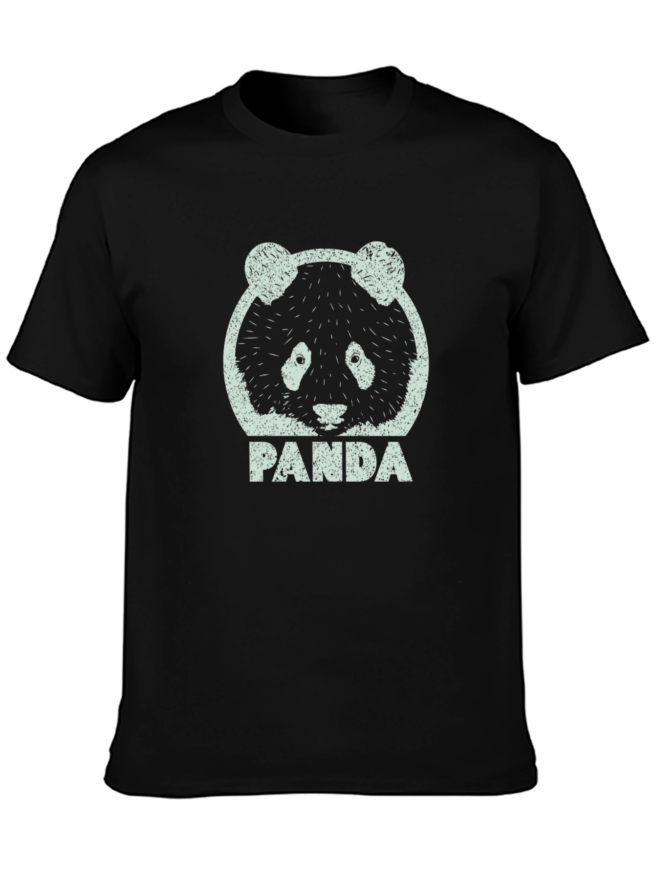 Mens Black Panda Graphic Tee Shirt