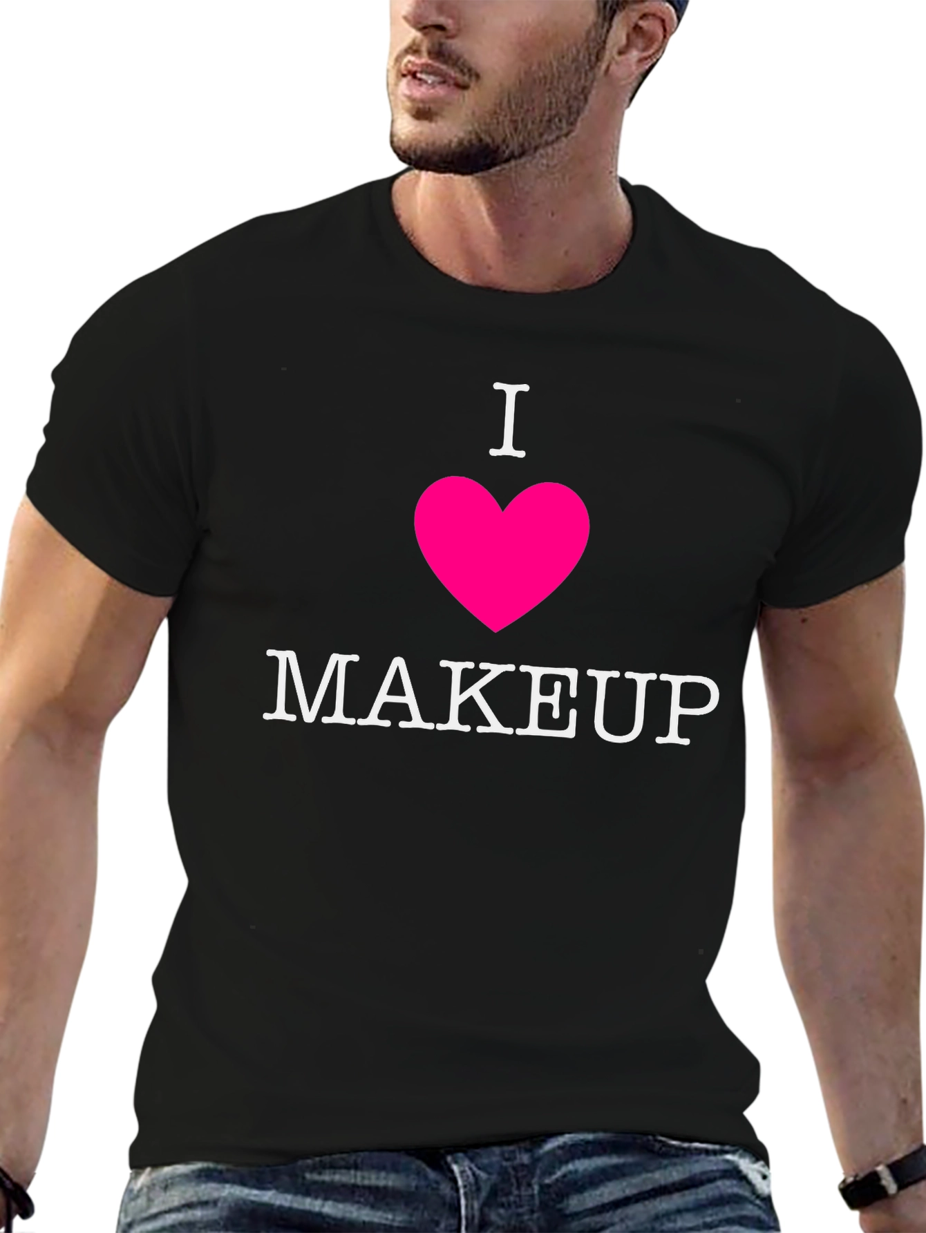 I Heart Makeup Graphic Tee - Black