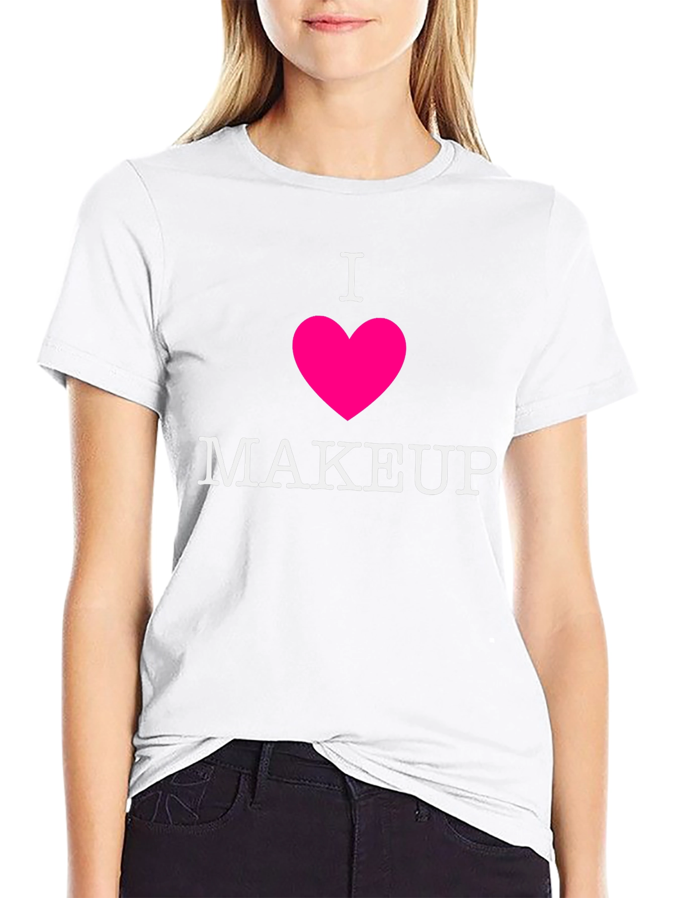 I Heart Makeup Graphic Tee - Black