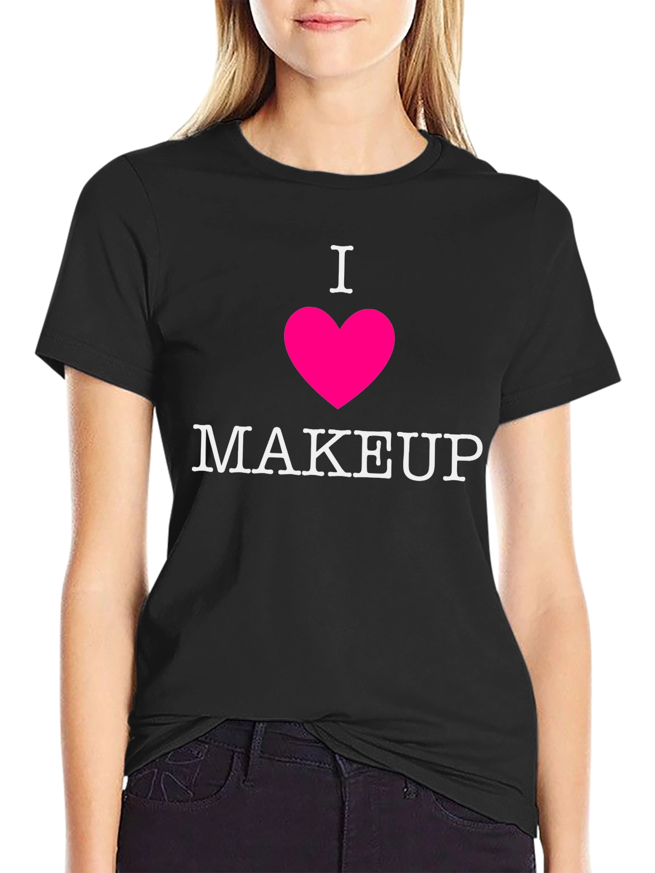 I Heart Makeup Graphic Tee - Black