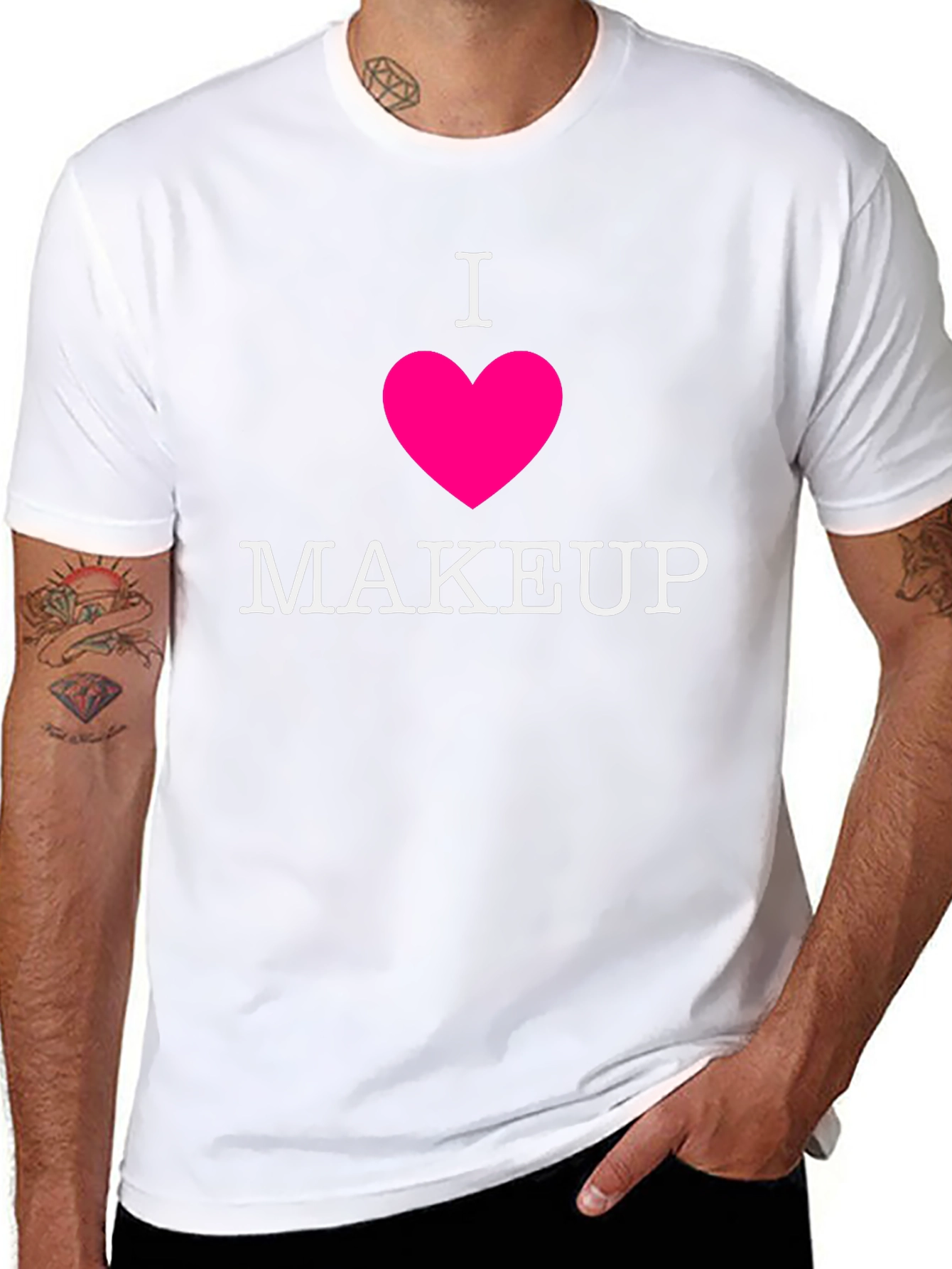 I Heart Makeup Graphic Tee - Black
