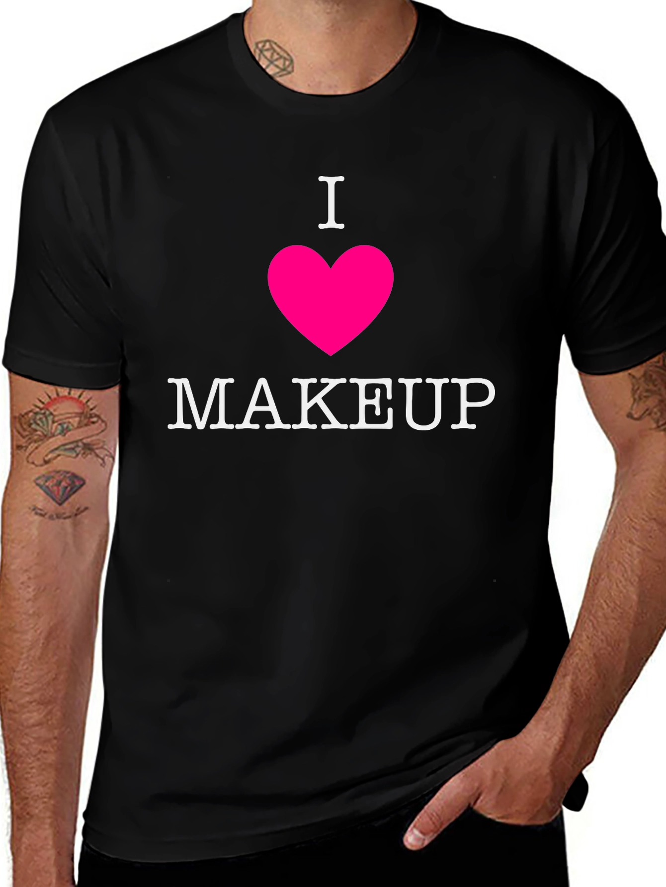I Heart Makeup Graphic Tee - Black