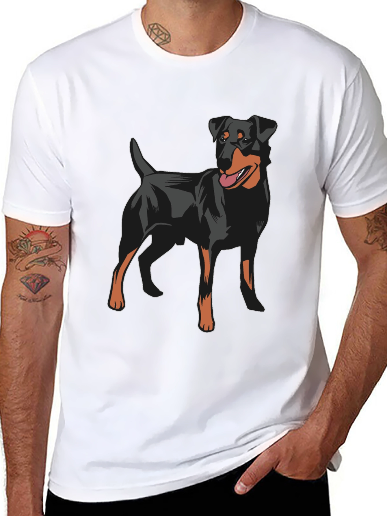 Dog Lovers Black T-Shirt - Jagdterrier Graphic Tee