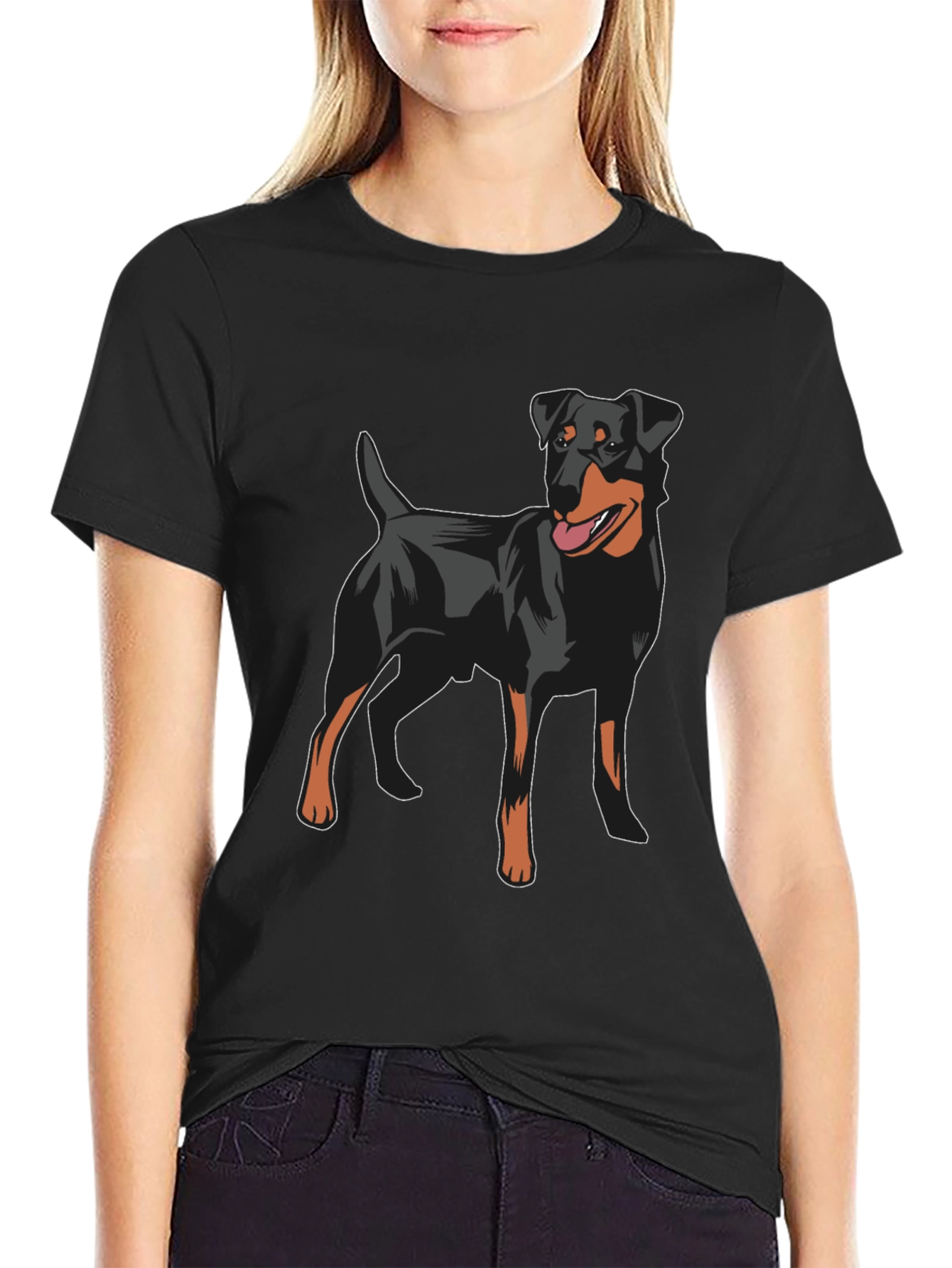 Dog Lovers Black T-Shirt - Jagdterrier Graphic Tee