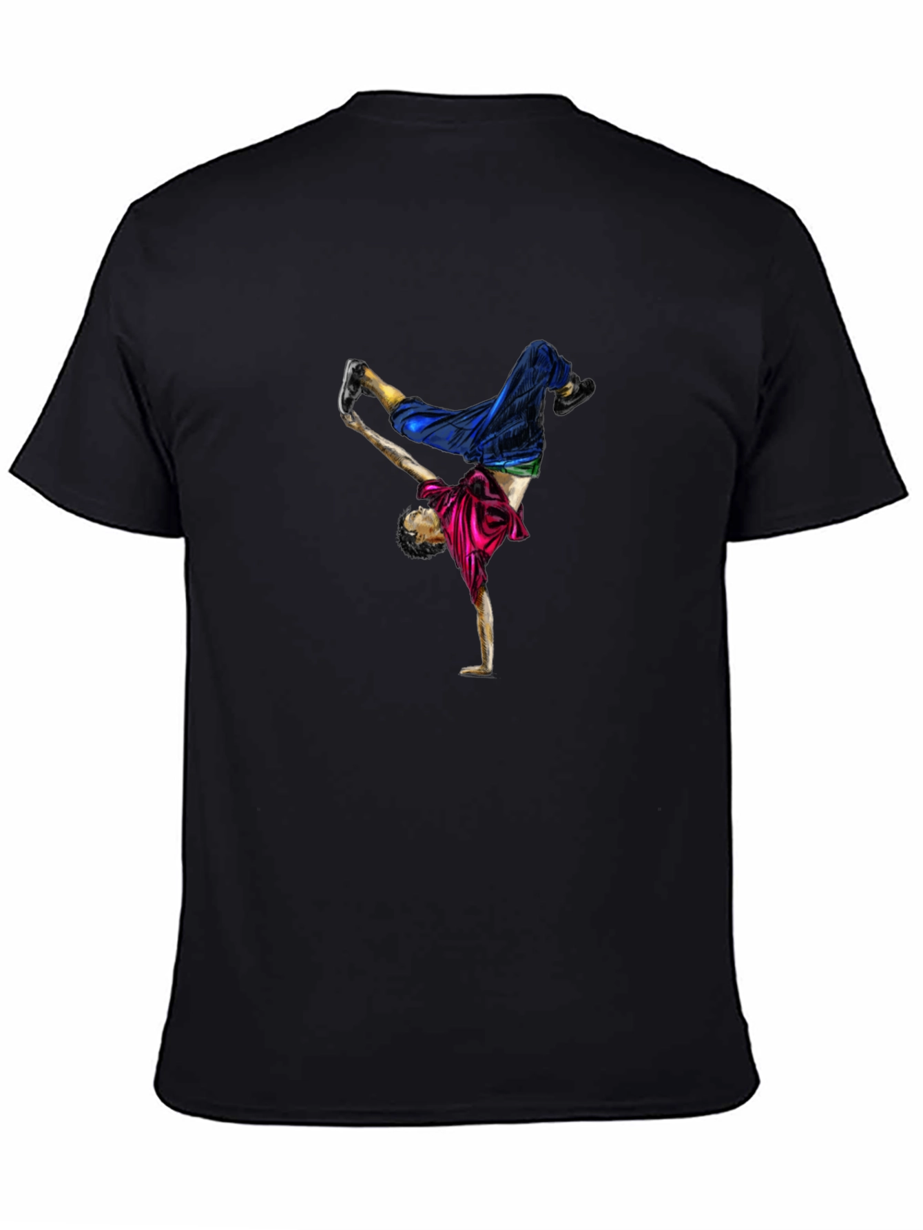 Breakdancer Graphic Tee - Black Cotton T-Shirt