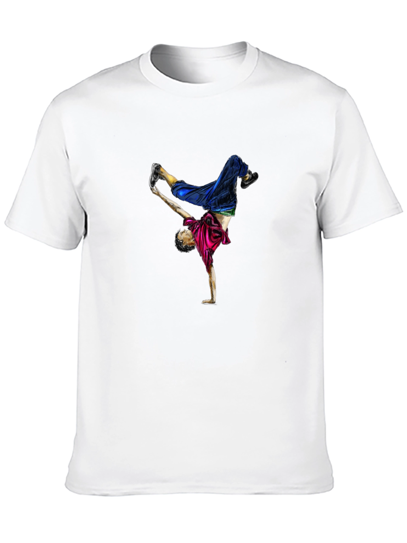 Breakdancer Graphic Tee - Black Cotton T-Shirt