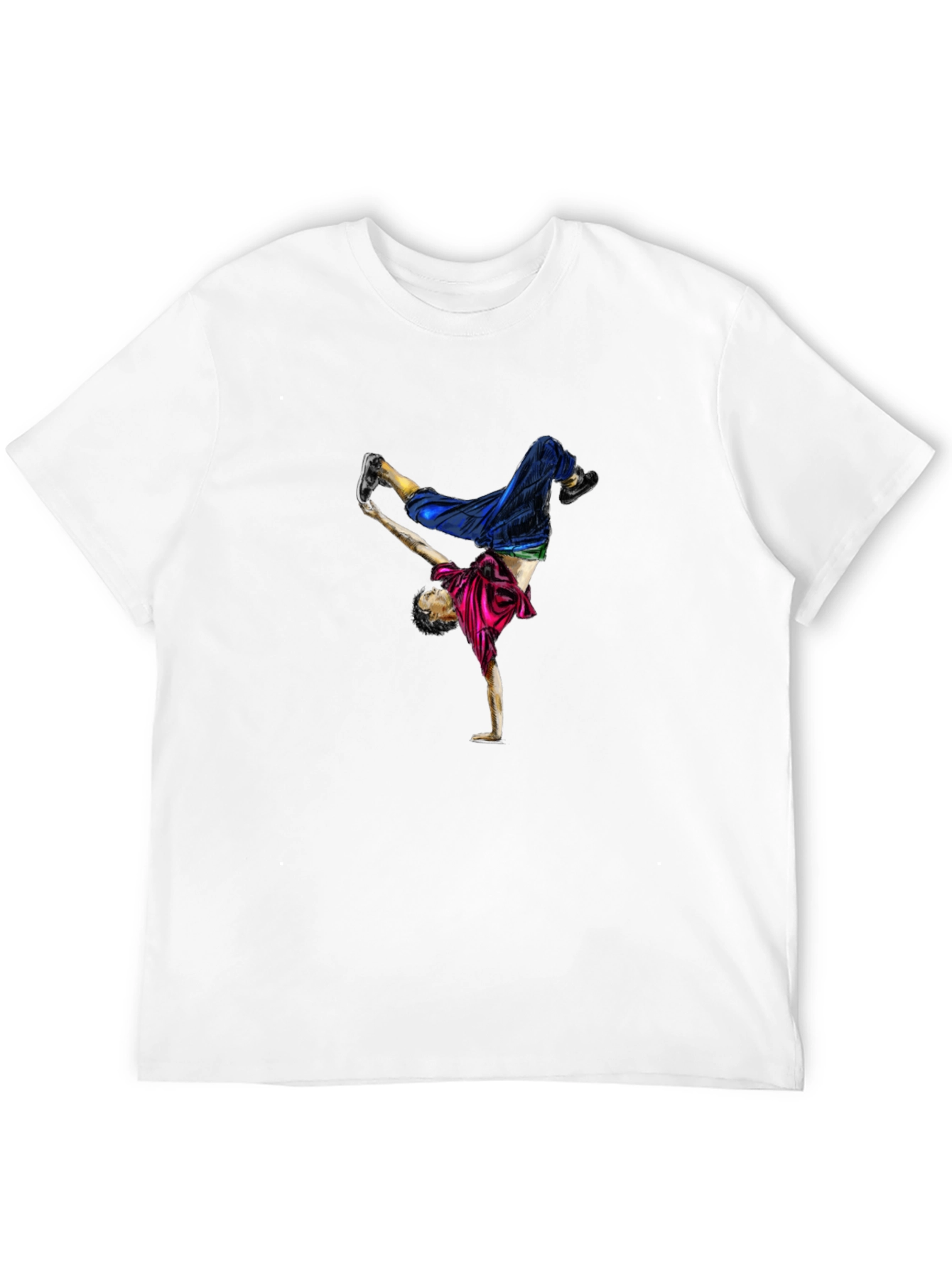 Breakdancer Graphic Tee - Black Cotton T-Shirt