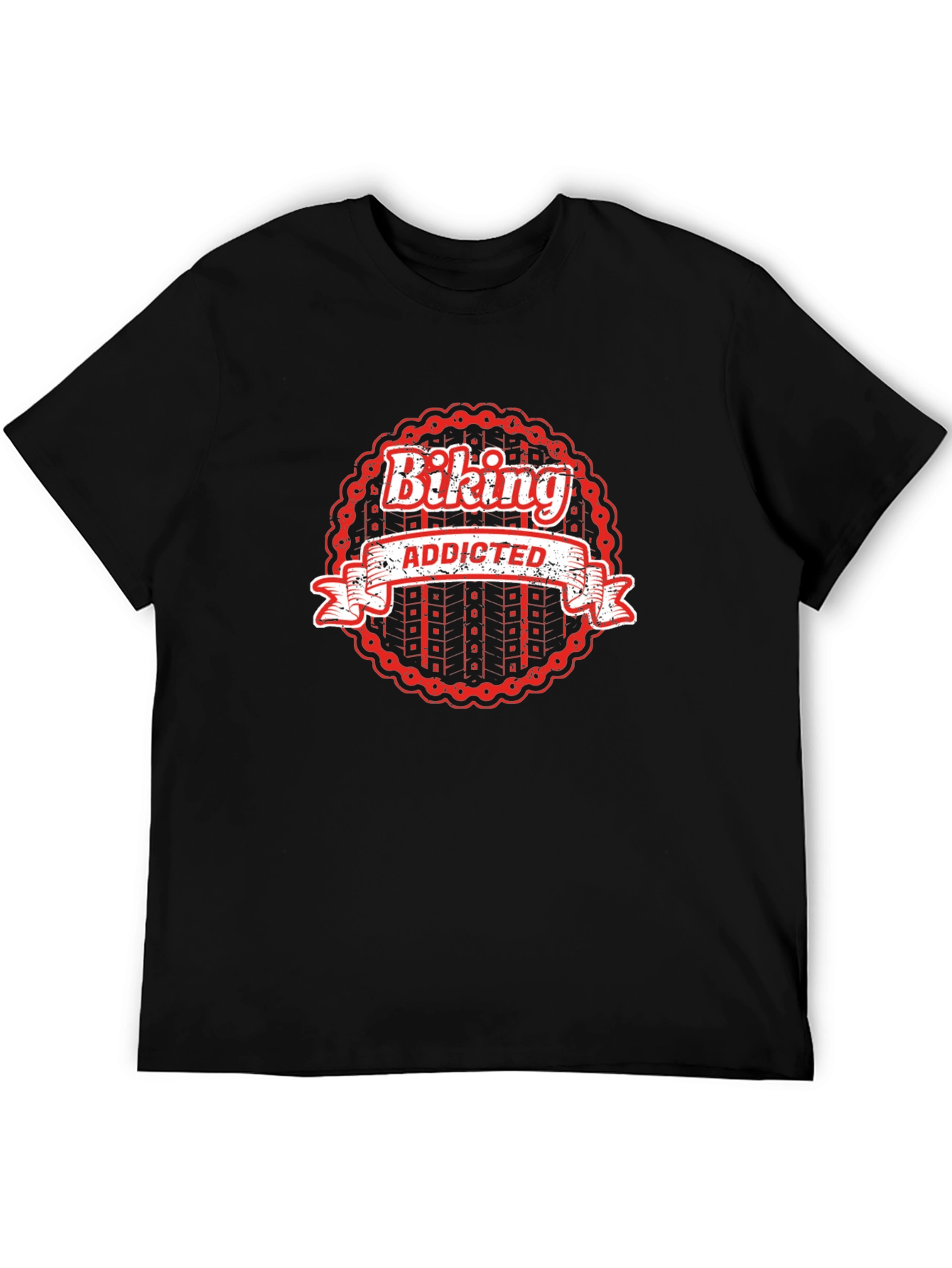 Biking Addicted Graphic Tee - Black