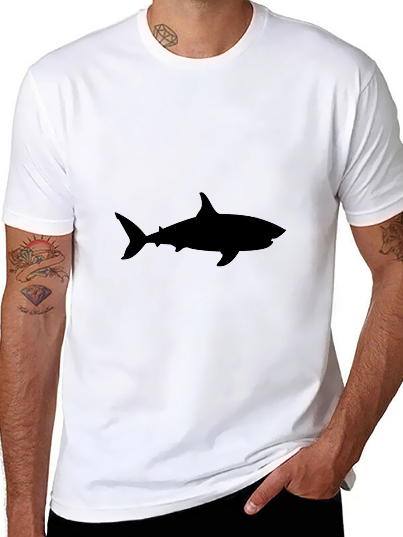 Black Shark Graphic Tee - Casual Style