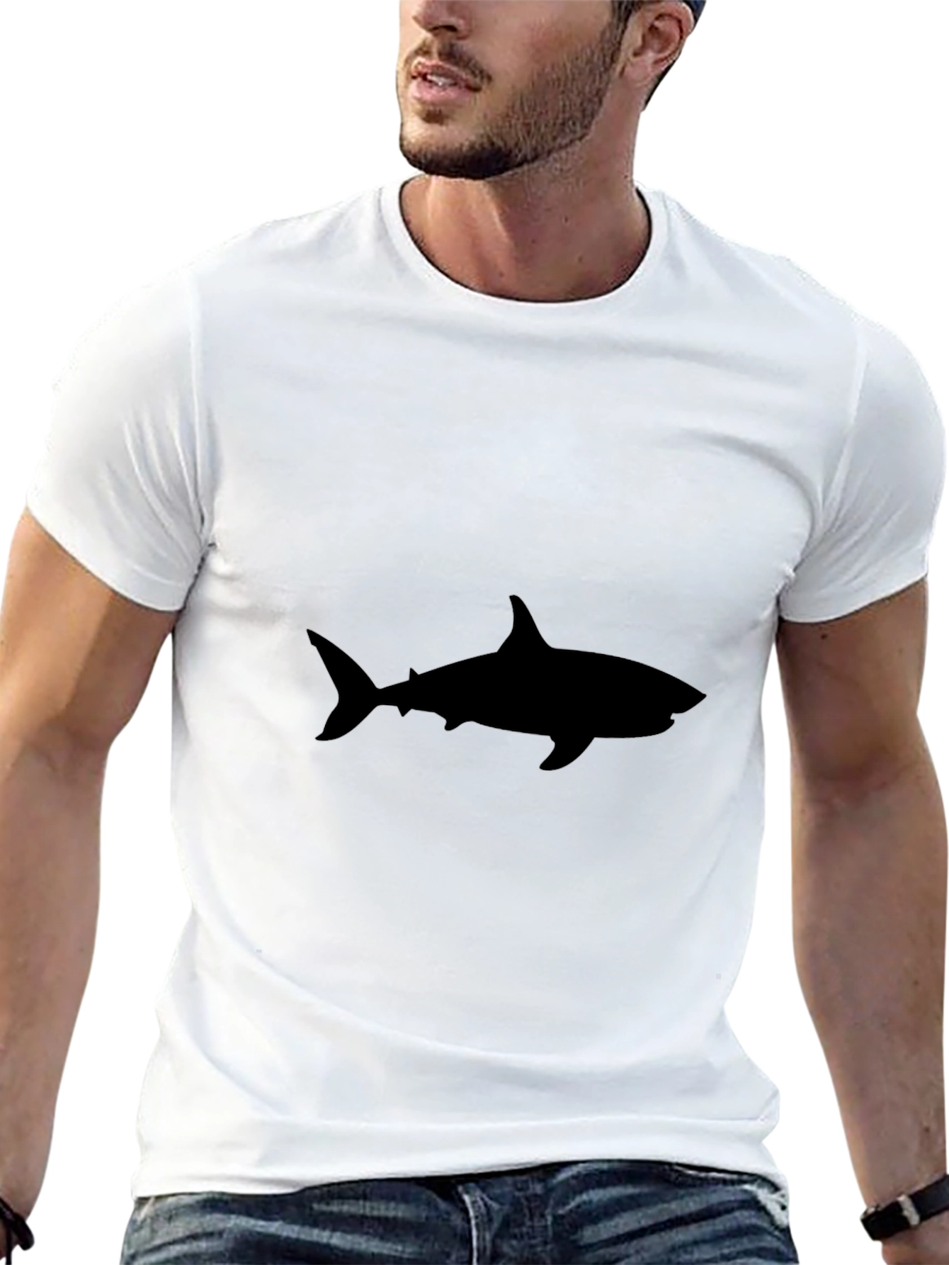 Black Shark Graphic Tee - Casual Style