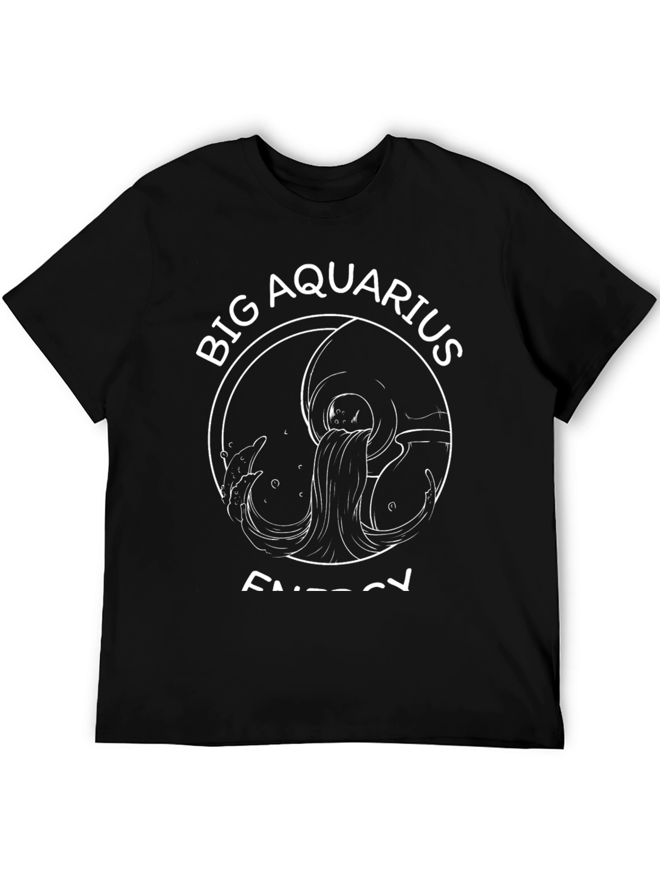 Big Aquarius Energy Black T-Shirt
