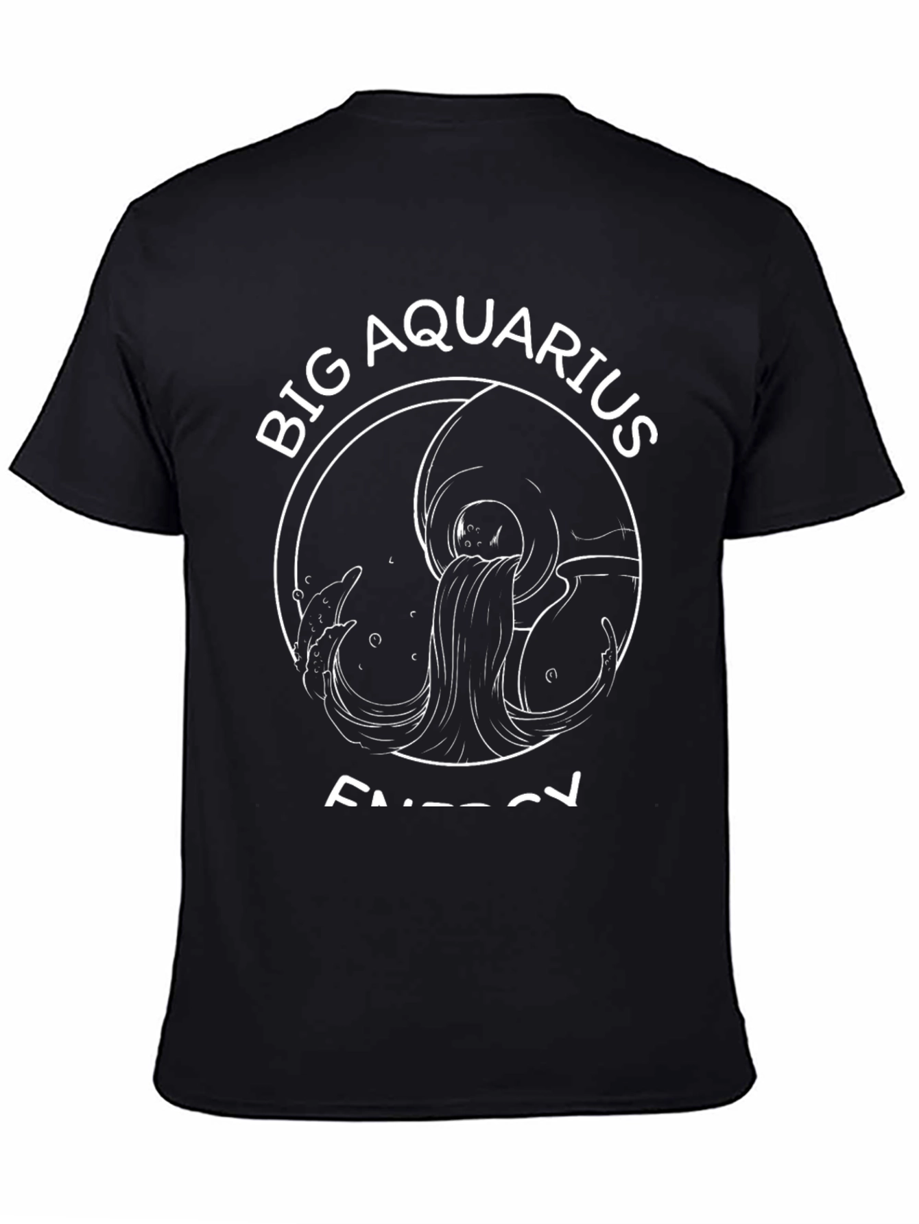 Big Aquarius Energy Black T-Shirt