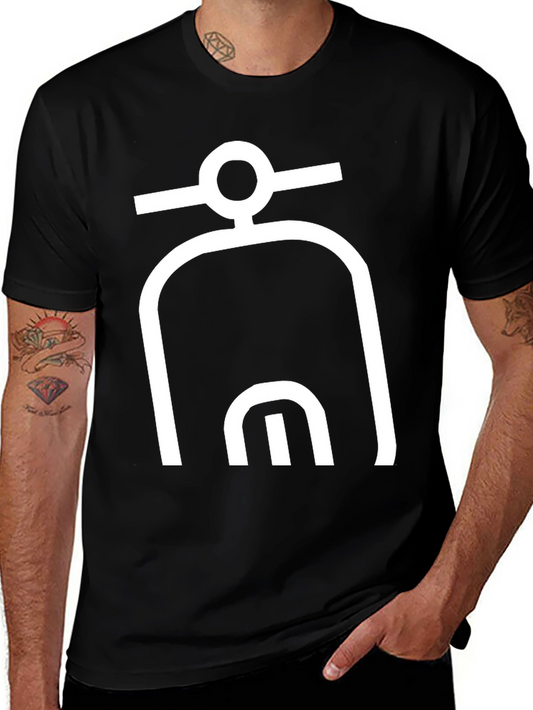Abstract Symbol Graphic Tee - Modern Black T-Shirt
