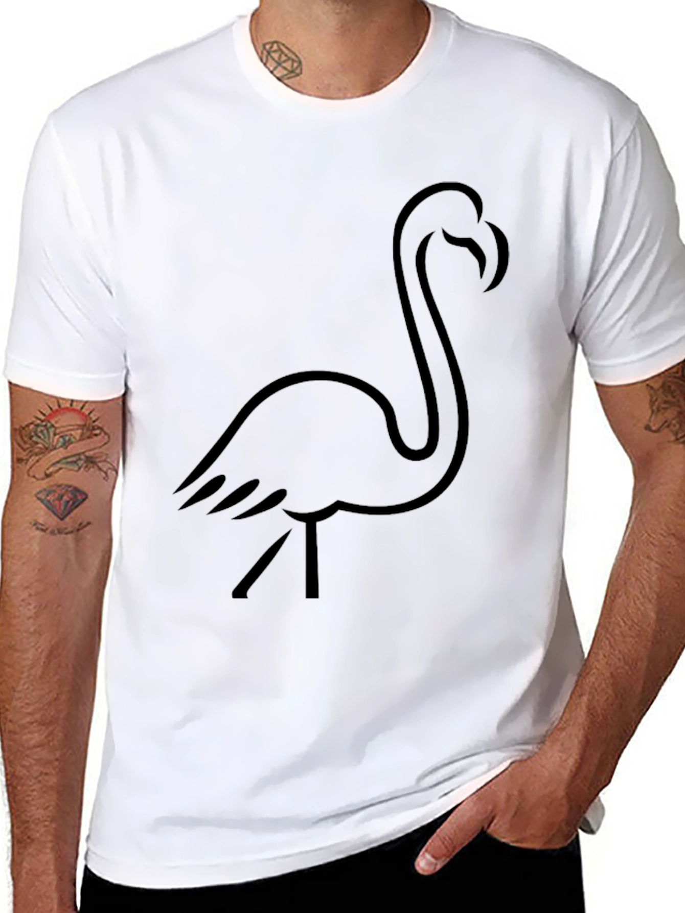 Black Flamingo Graphic Tee - Mens