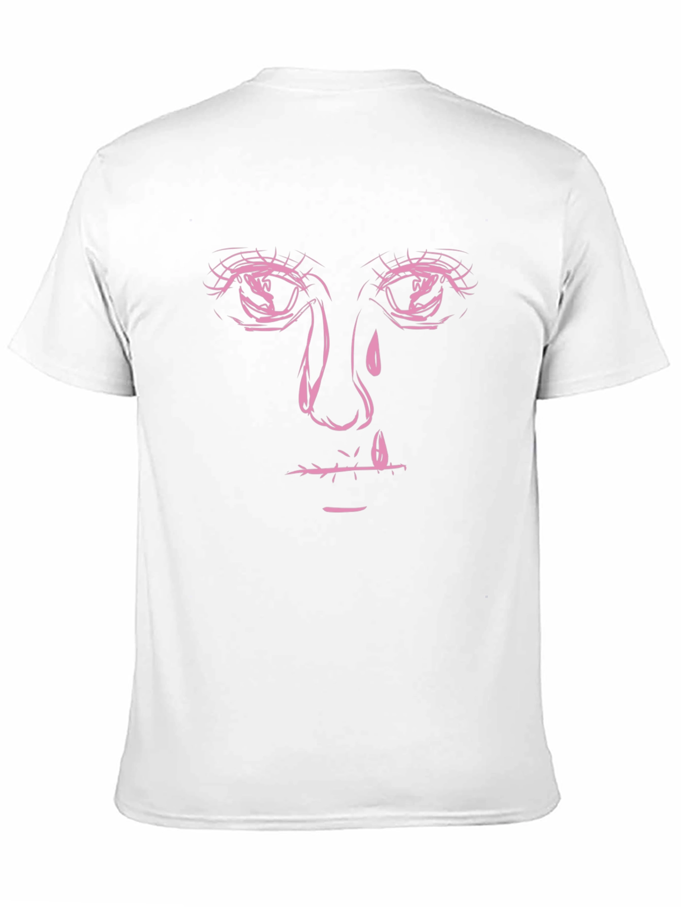 Black Graphic Tee with Pink Face Print