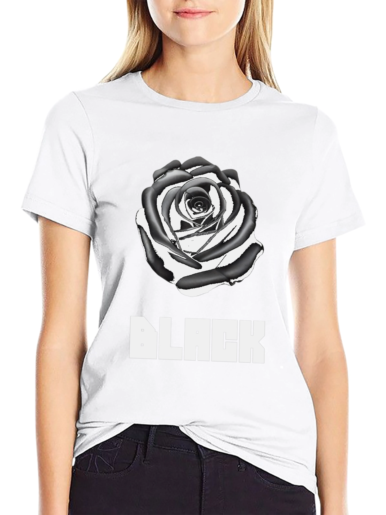 Black Rose Graphic Tee - Stylish Mens T-Shirt