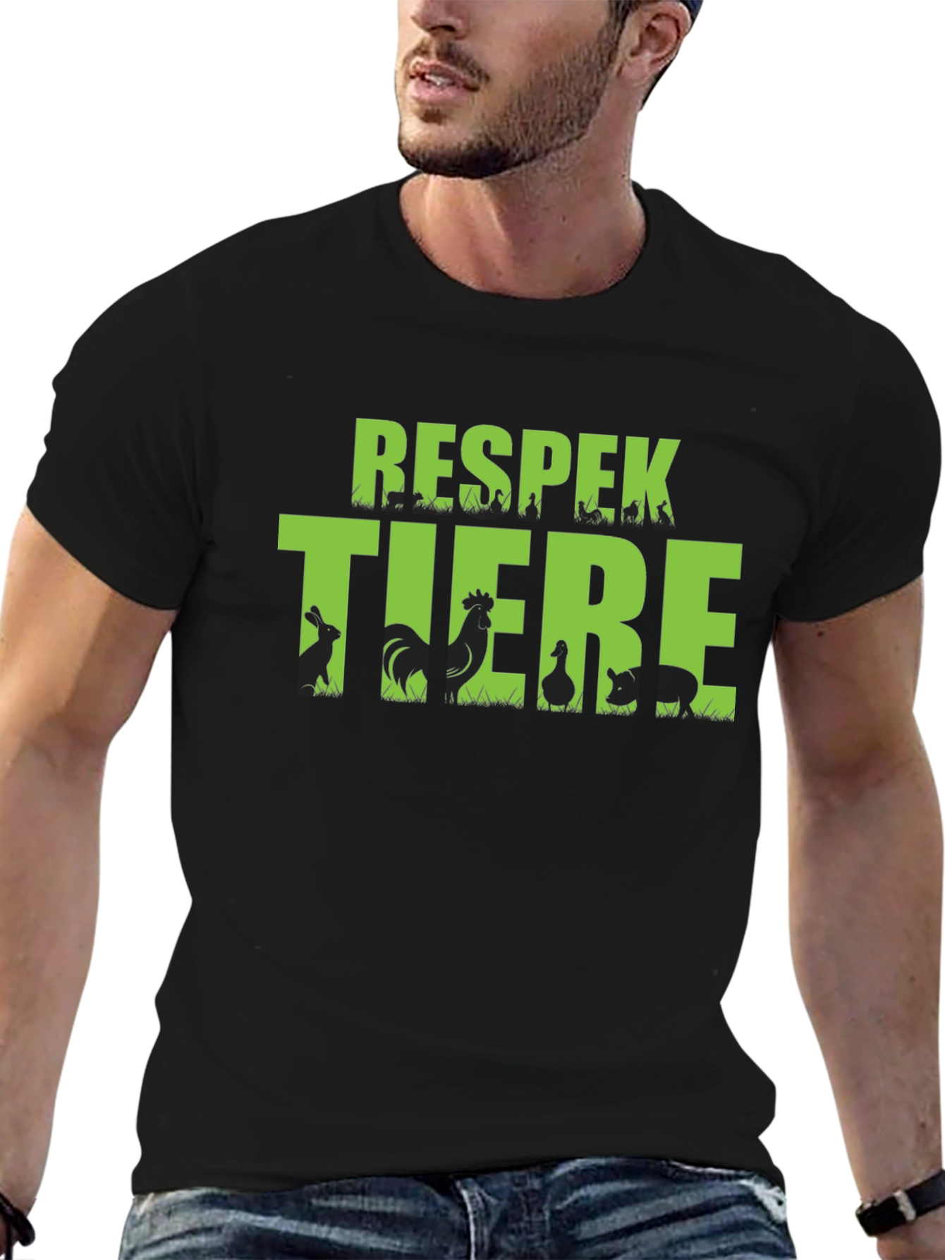 Respek Tiere Black T-Shirt - Animal Respect Tee
