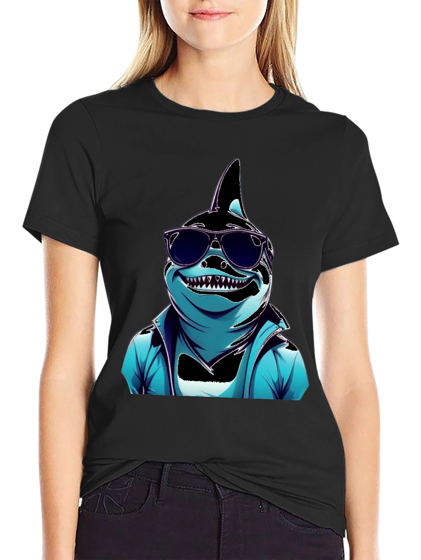 Cool Cartoon Shark Graphic Tee