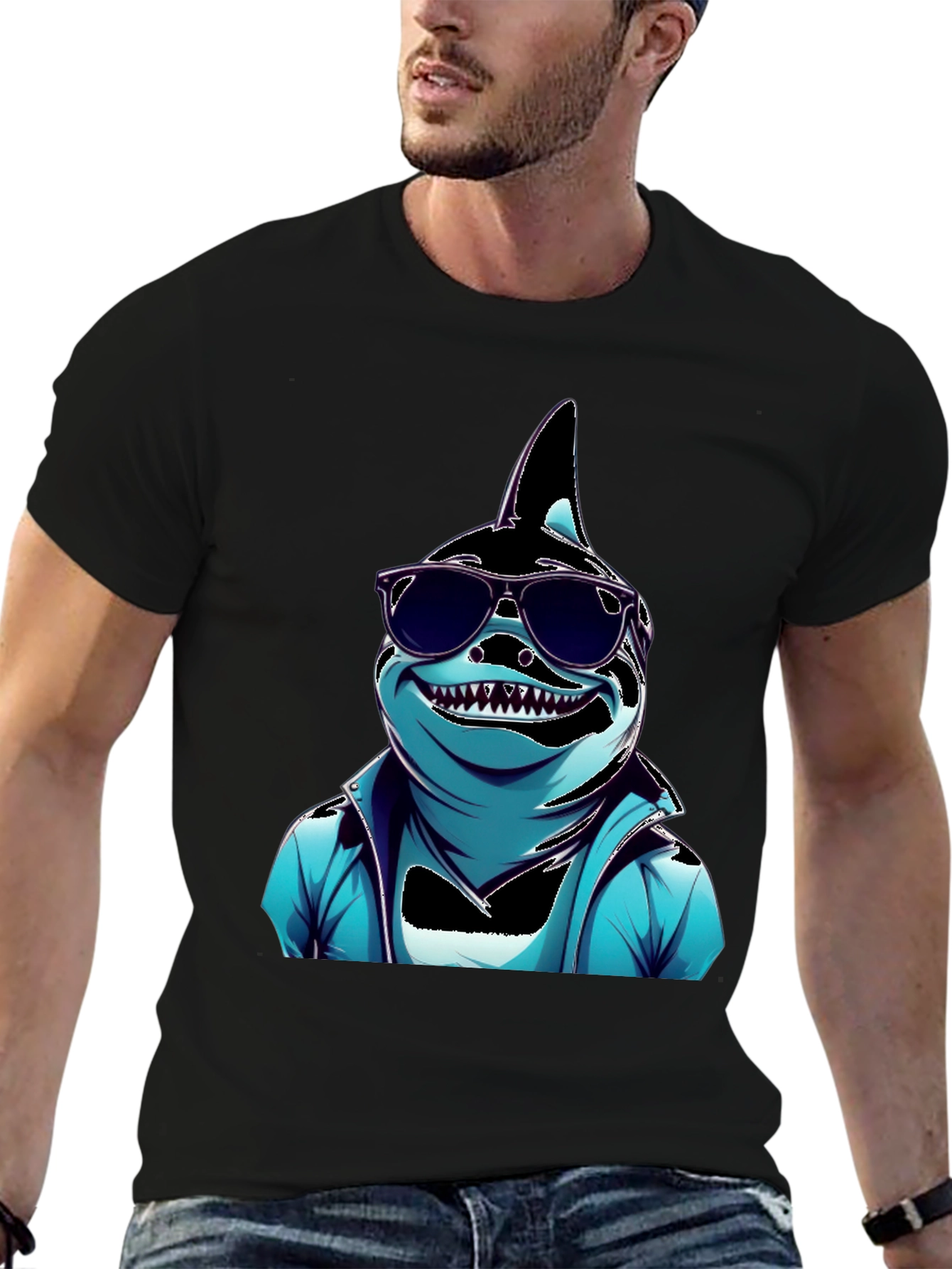 Cool Cartoon Shark Graphic Tee