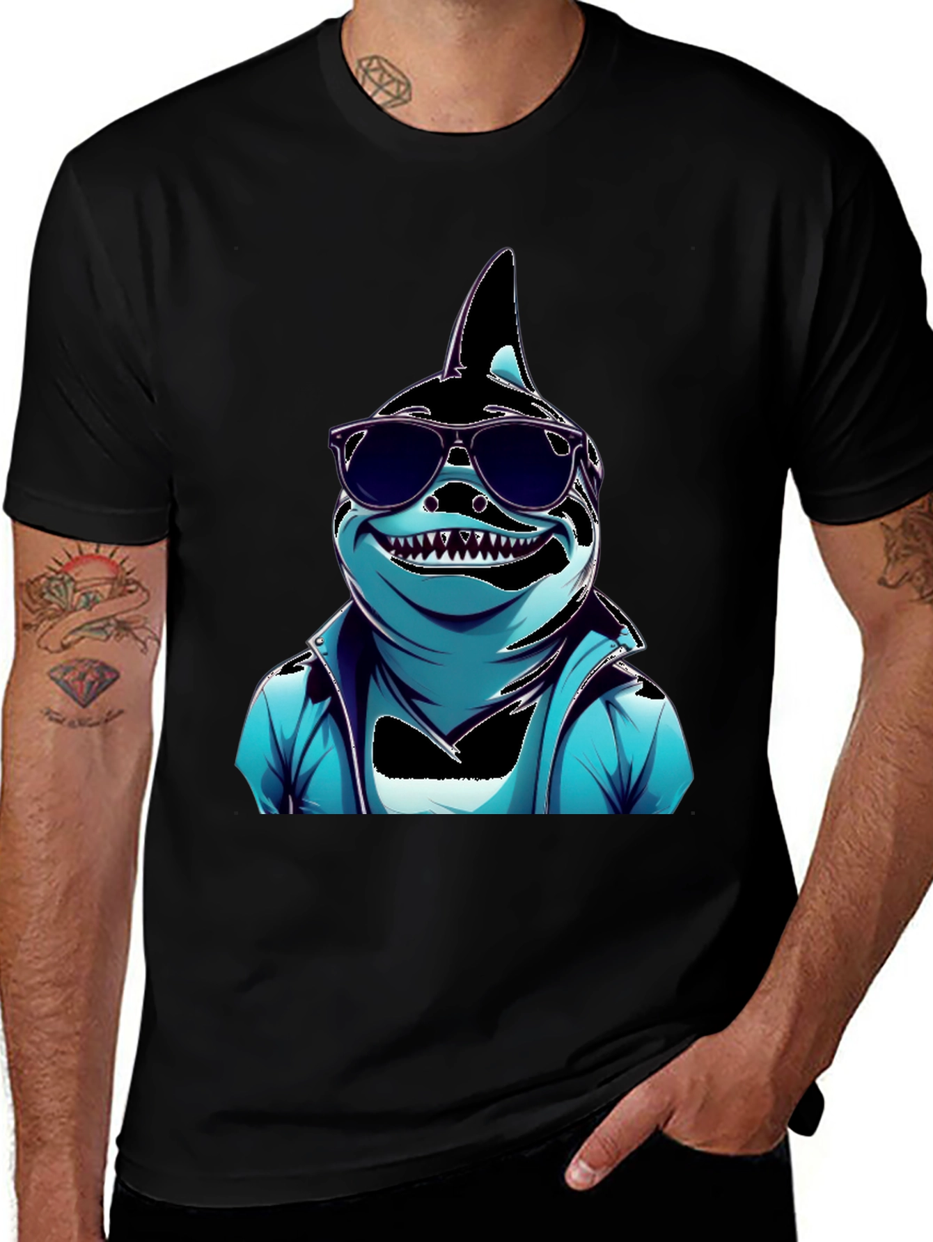 Cool Cartoon Shark Graphic Tee