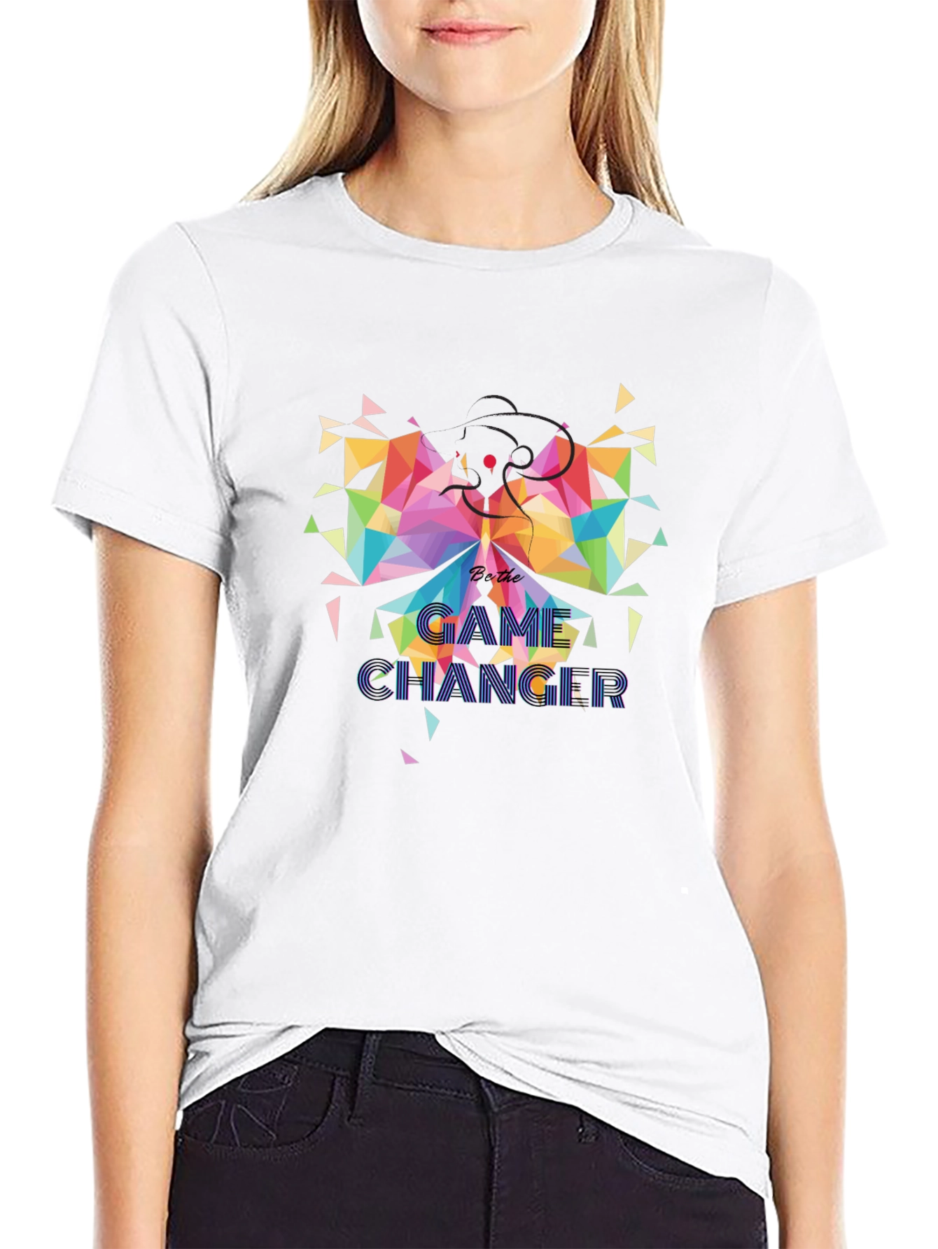 Geometric Butterfly Game Changer Graphic Tee