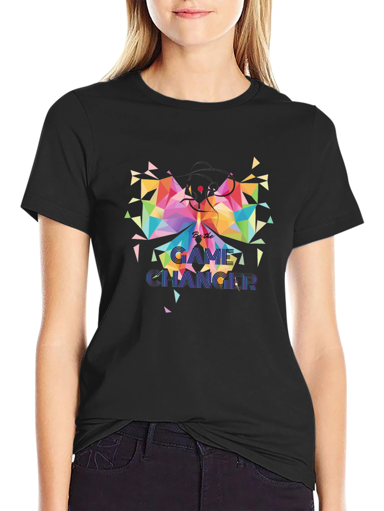 Geometric Butterfly Game Changer Graphic Tee