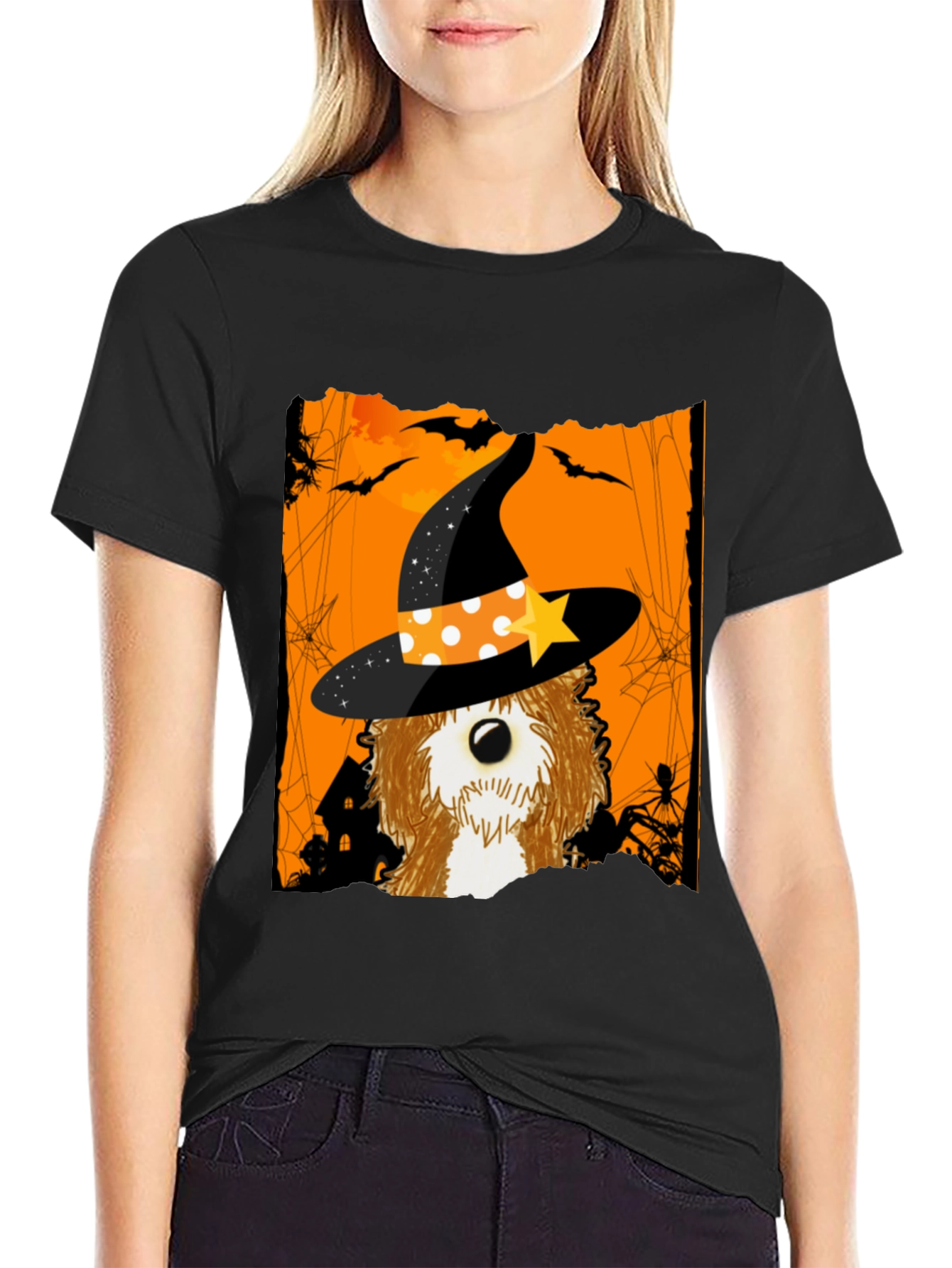 Halloween Dog Witch T-Shirt - Spooky Season Apparel