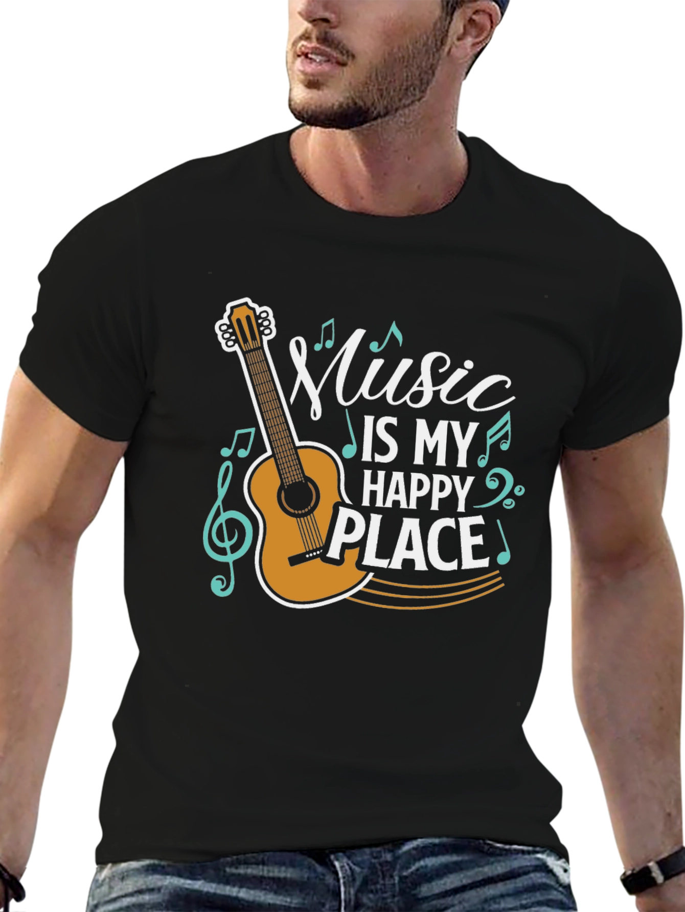 Music Is My Happy Place Graphic Tee