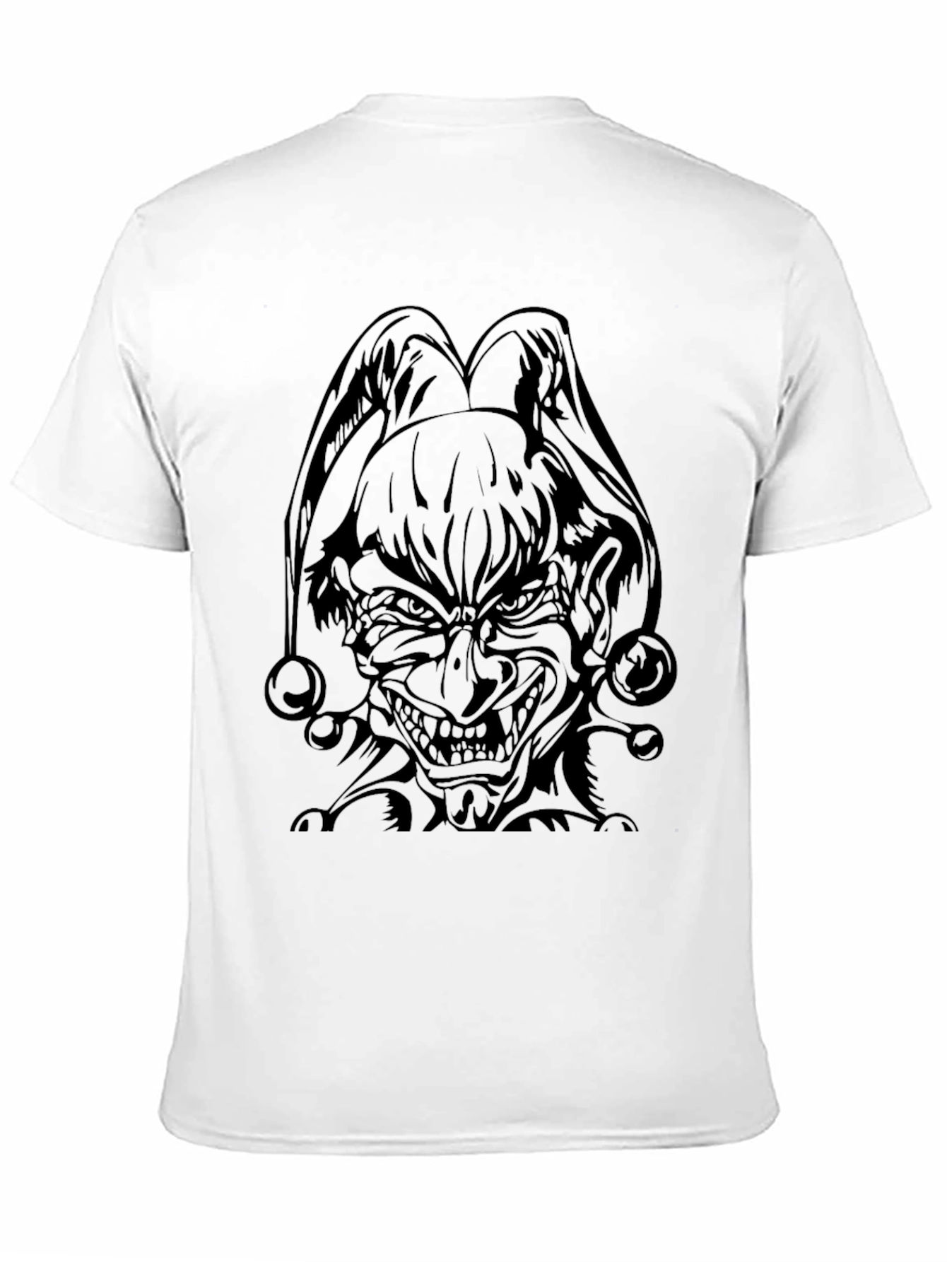 Mens Black Graphic Tee - Evil Jester Design