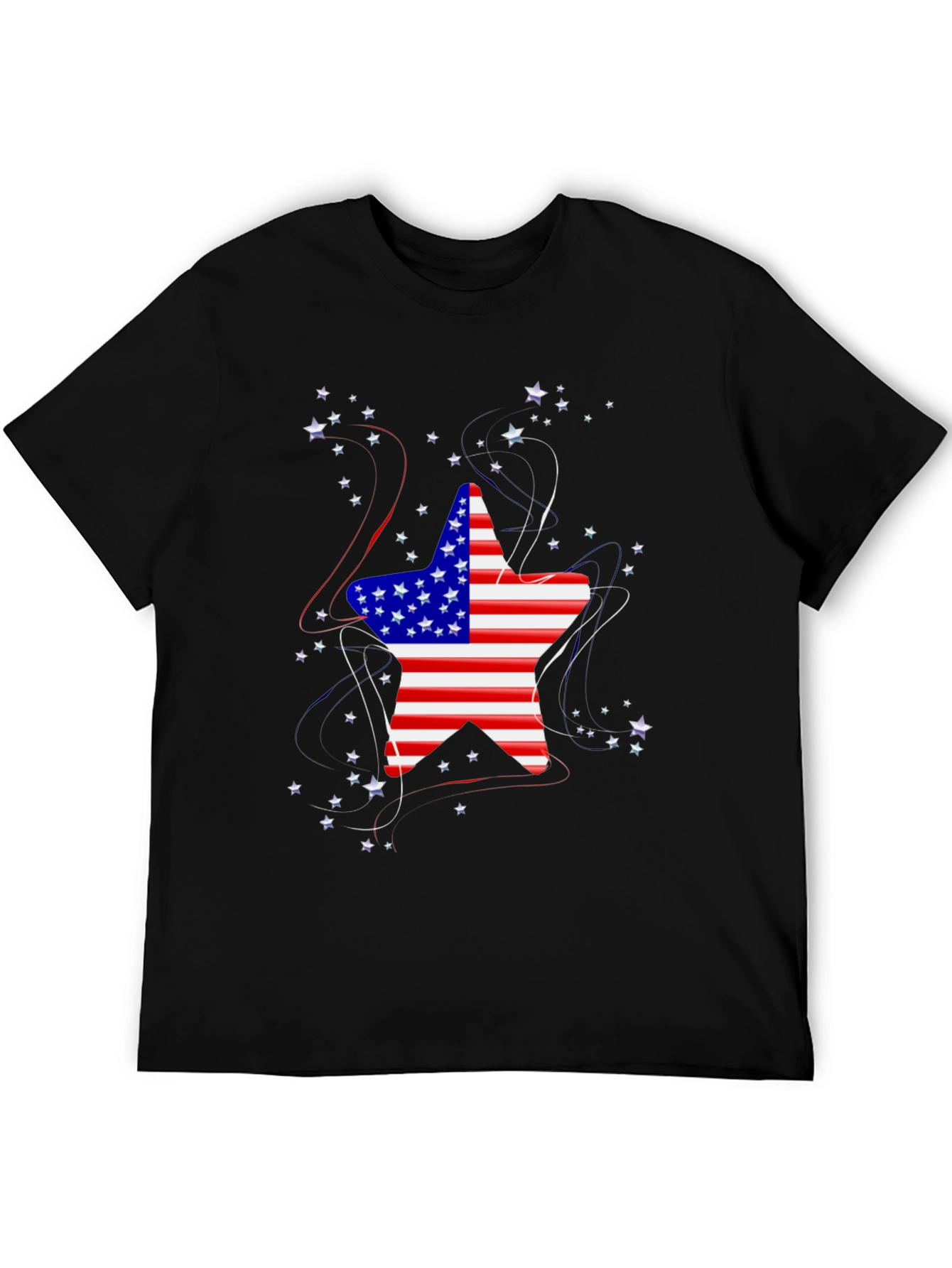 Patriotic Star Graphic Tee - USA Flag Shirt