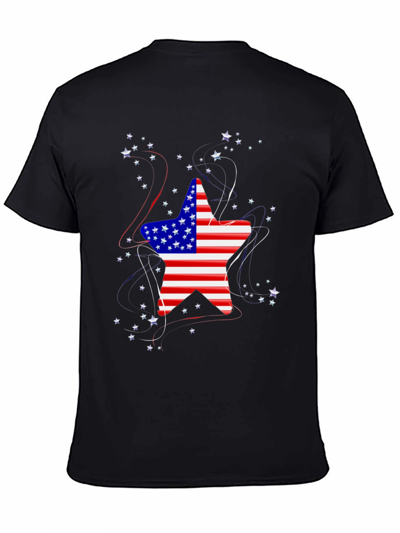 Patriotic Star Graphic Tee - USA Flag Shirt