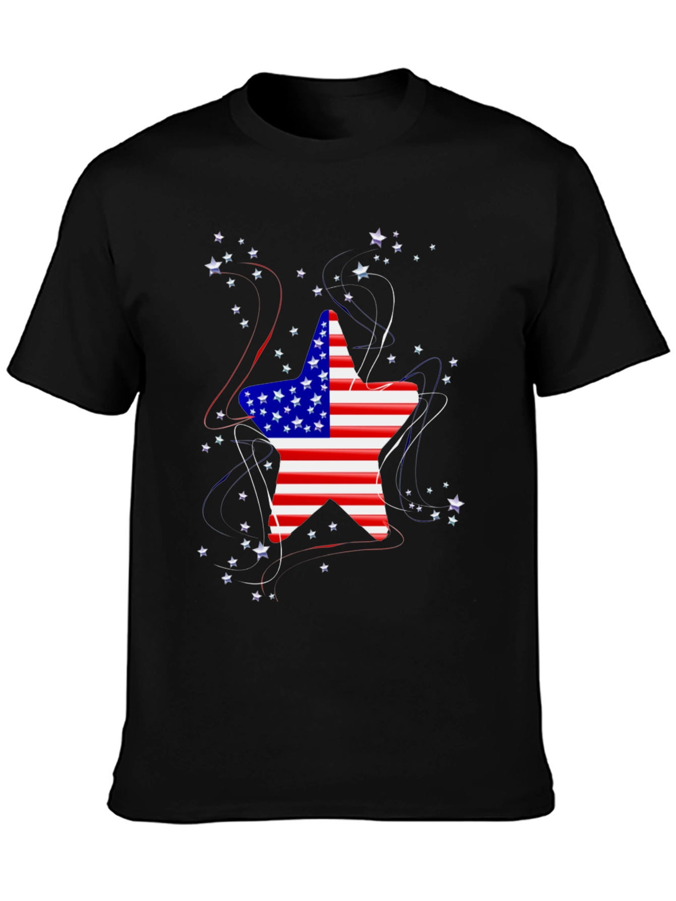 Patriotic Star Graphic Tee - USA Flag Shirt