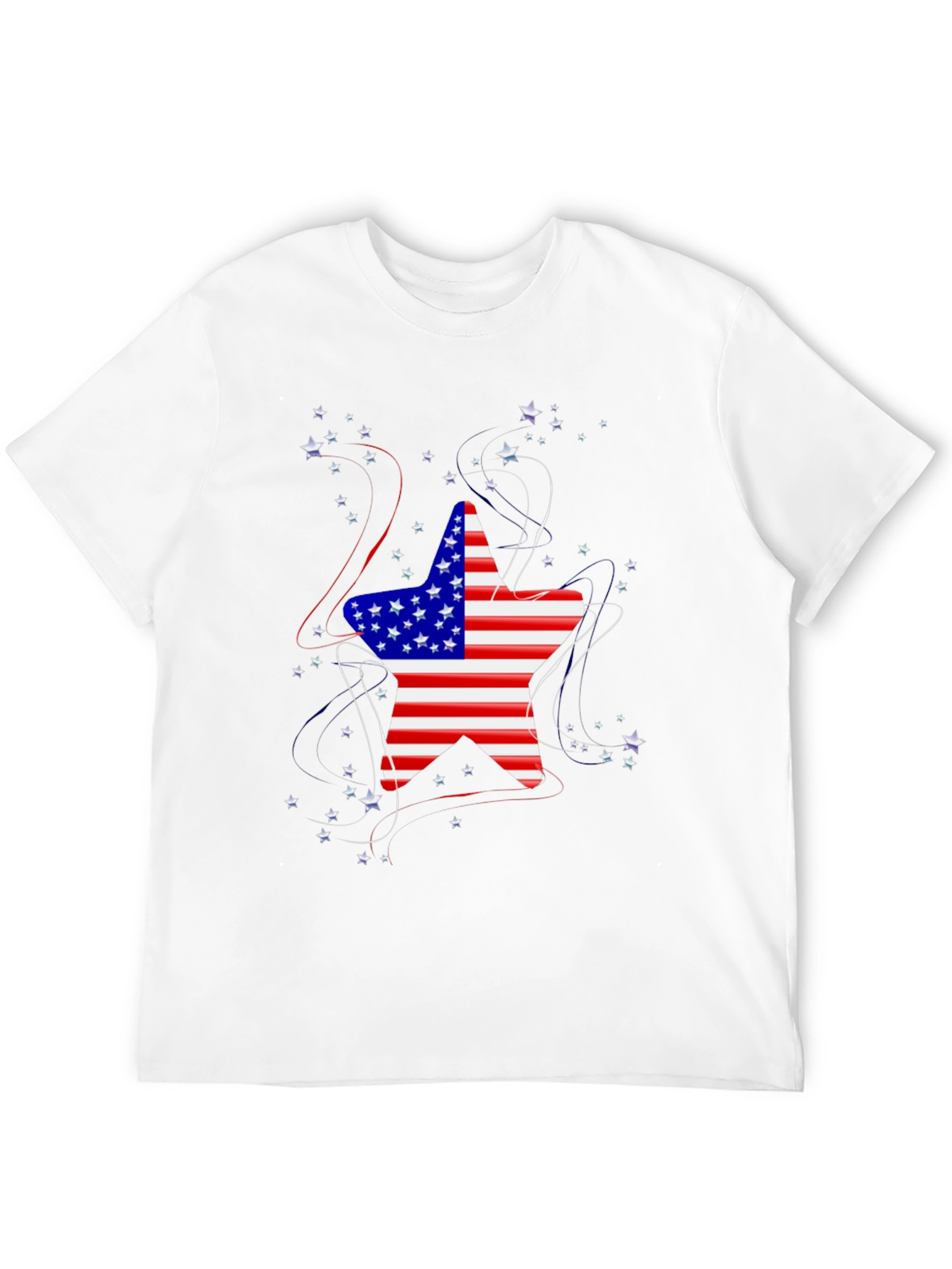 Patriotic Star Graphic Tee - USA Flag Shirt