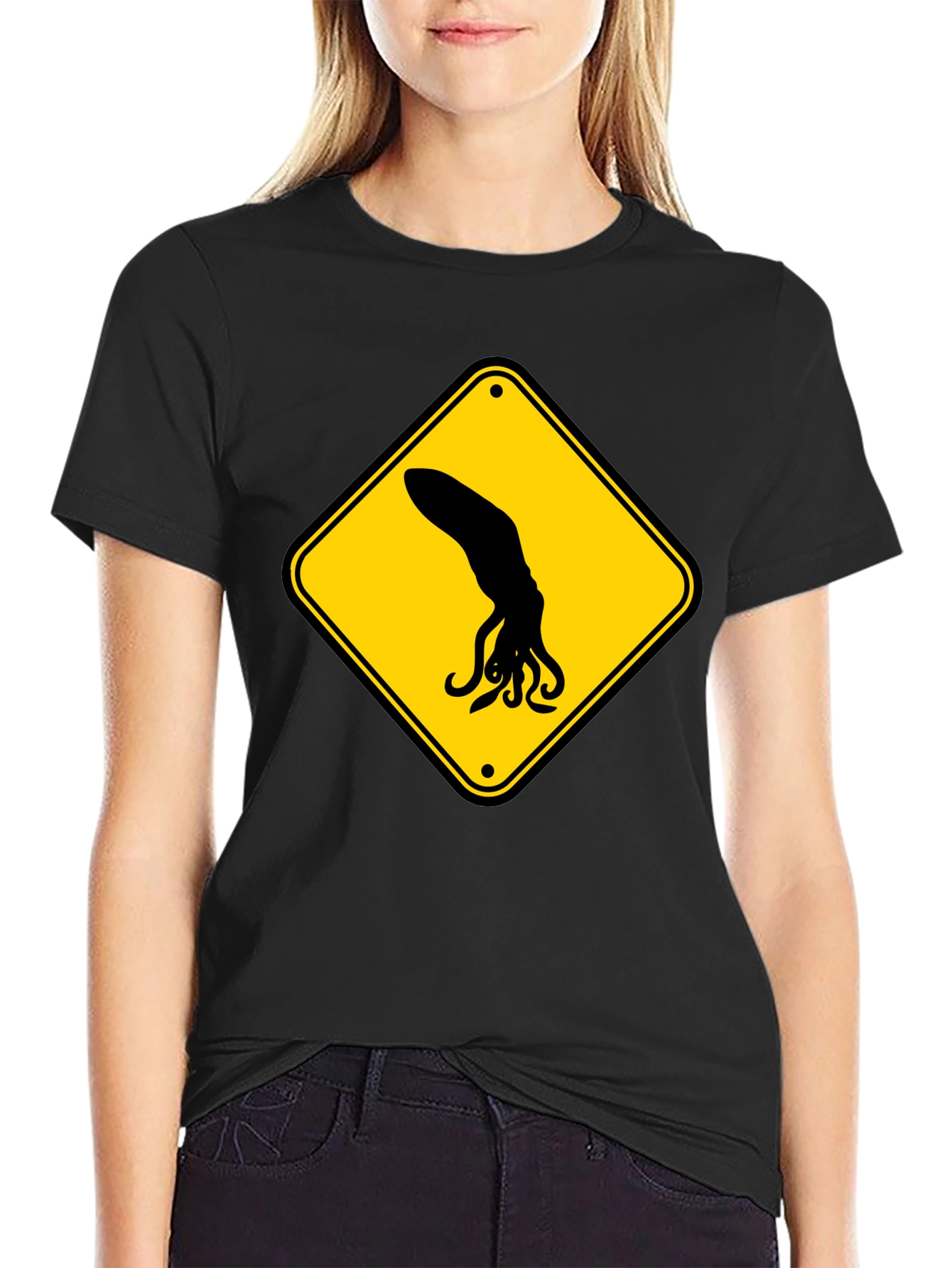 Squid Warning Black T-Shirt