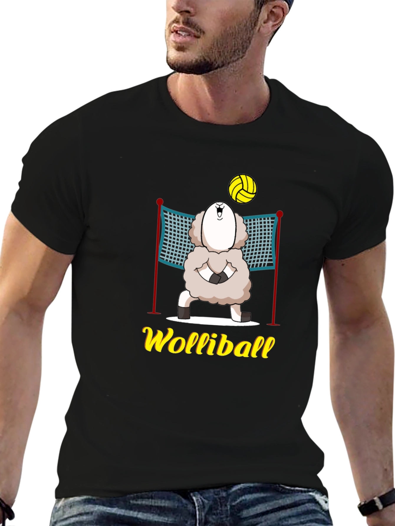 Wolliball T-Shirt: Sheep Volleyball Graphic Tee