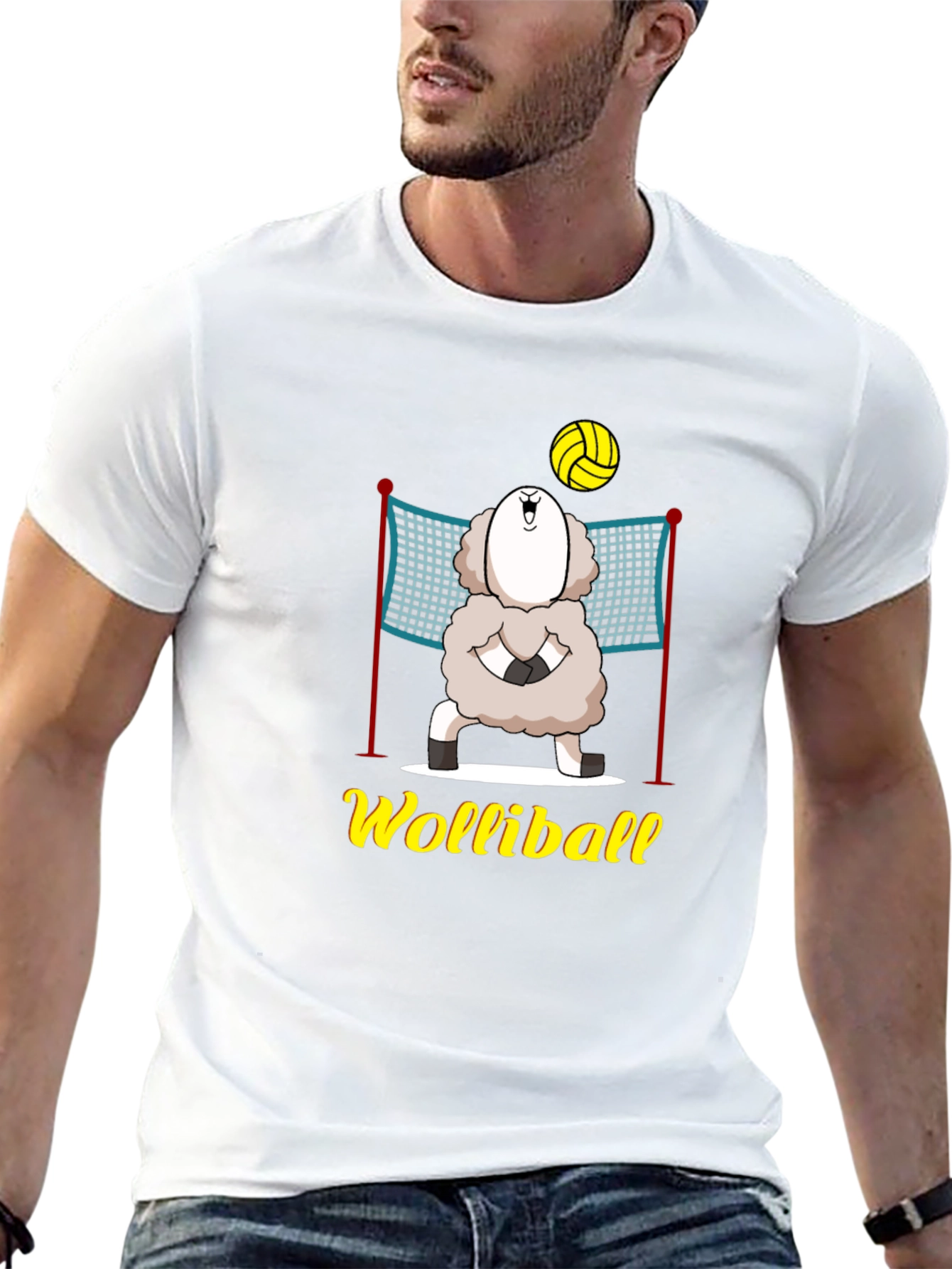 Wolliball T-Shirt: Sheep Volleyball Graphic Tee