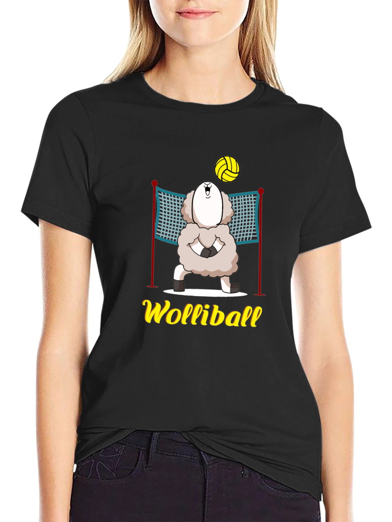 Wolliball T-Shirt: Sheep Volleyball Graphic Tee