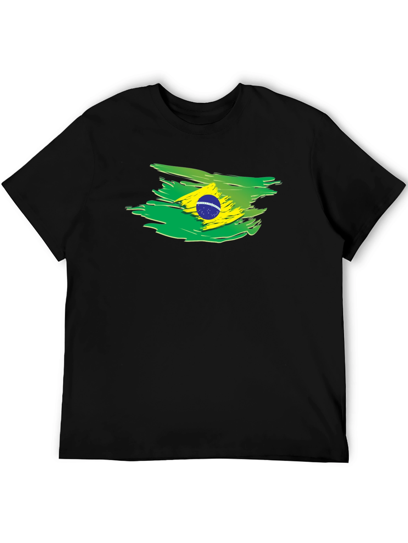 Brazil Flag Brushstroke Graphic T-Shirt