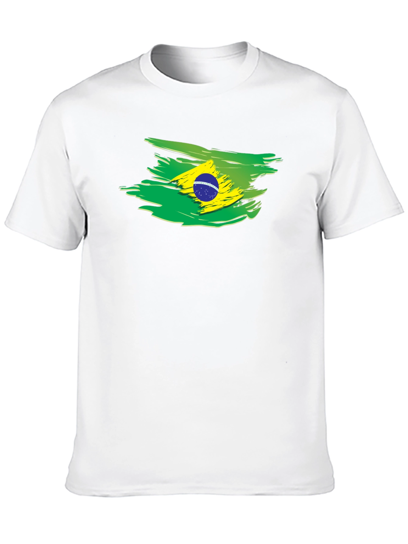 Brazil Flag Brushstroke Graphic T-Shirt