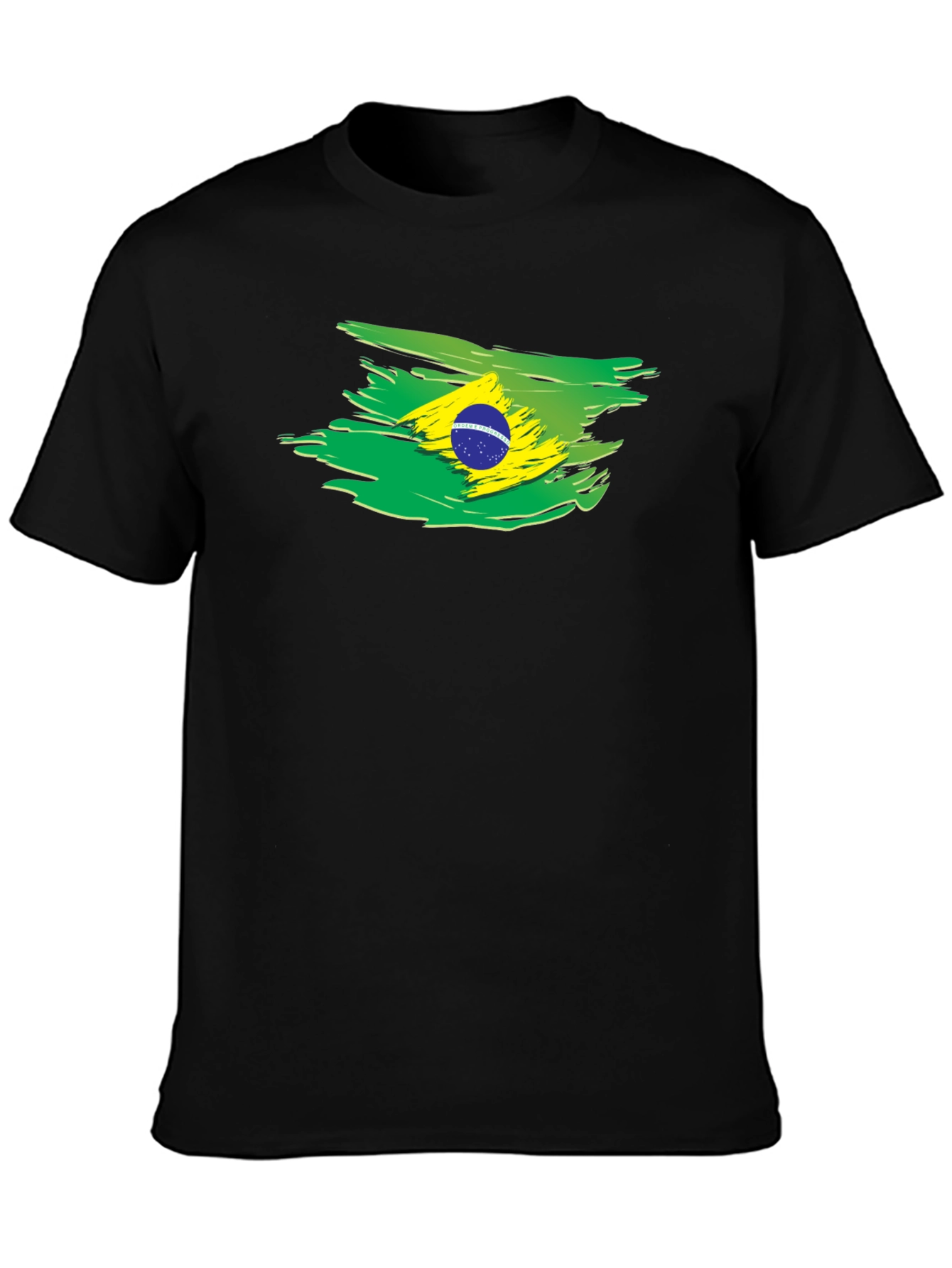 Brazil Flag Brushstroke Graphic T-Shirt