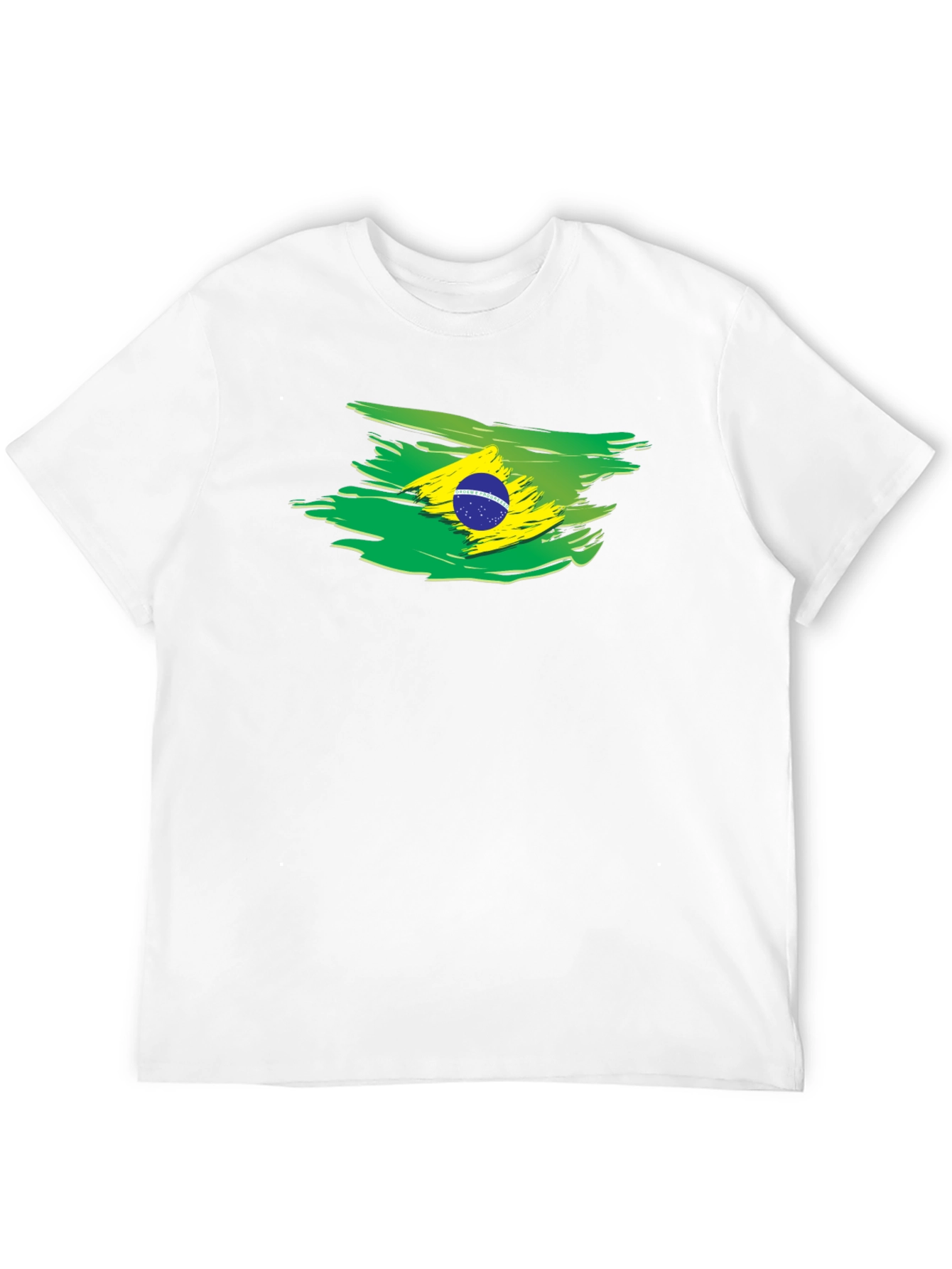 Brazil Flag Brushstroke Graphic T-Shirt