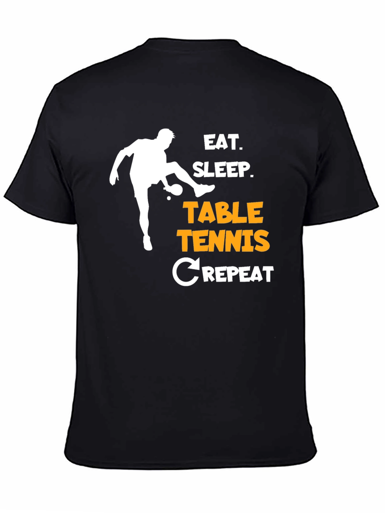 Eat Sleep Table Tennis Repeat T-Shirt Black