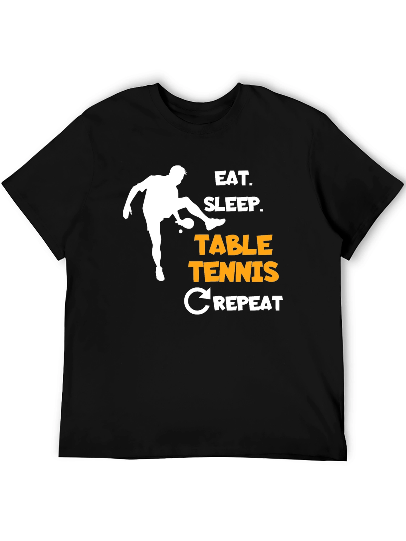 Eat Sleep Table Tennis Repeat T-Shirt Black