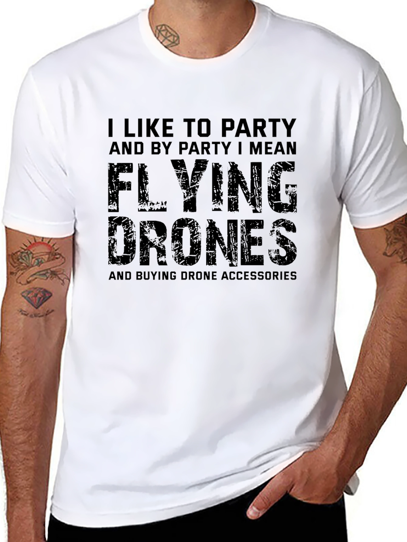 Funny Drone T-Shirt: I Like To Party Flying Drones