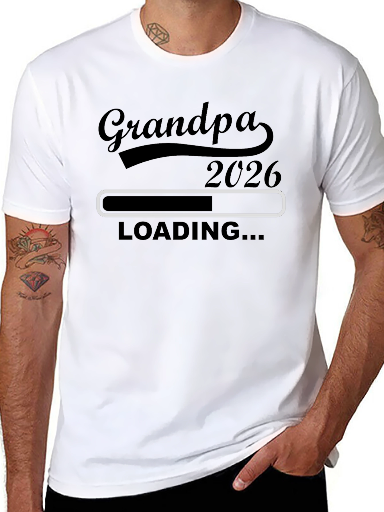 Grandpa 2026 Loading T-Shirt - New Grandfather Gift