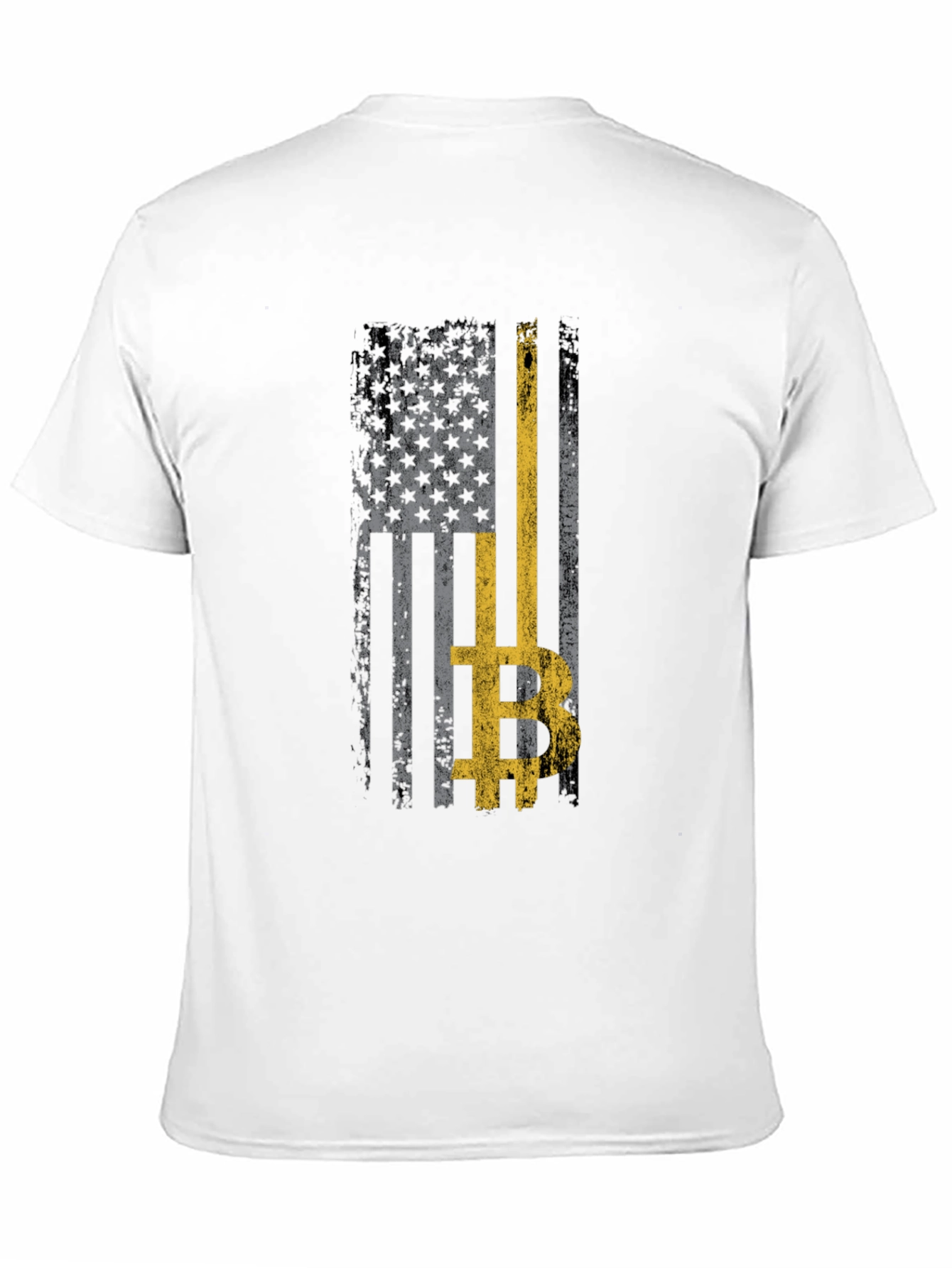 Distressed US Flag Bitcoin T-Shirt