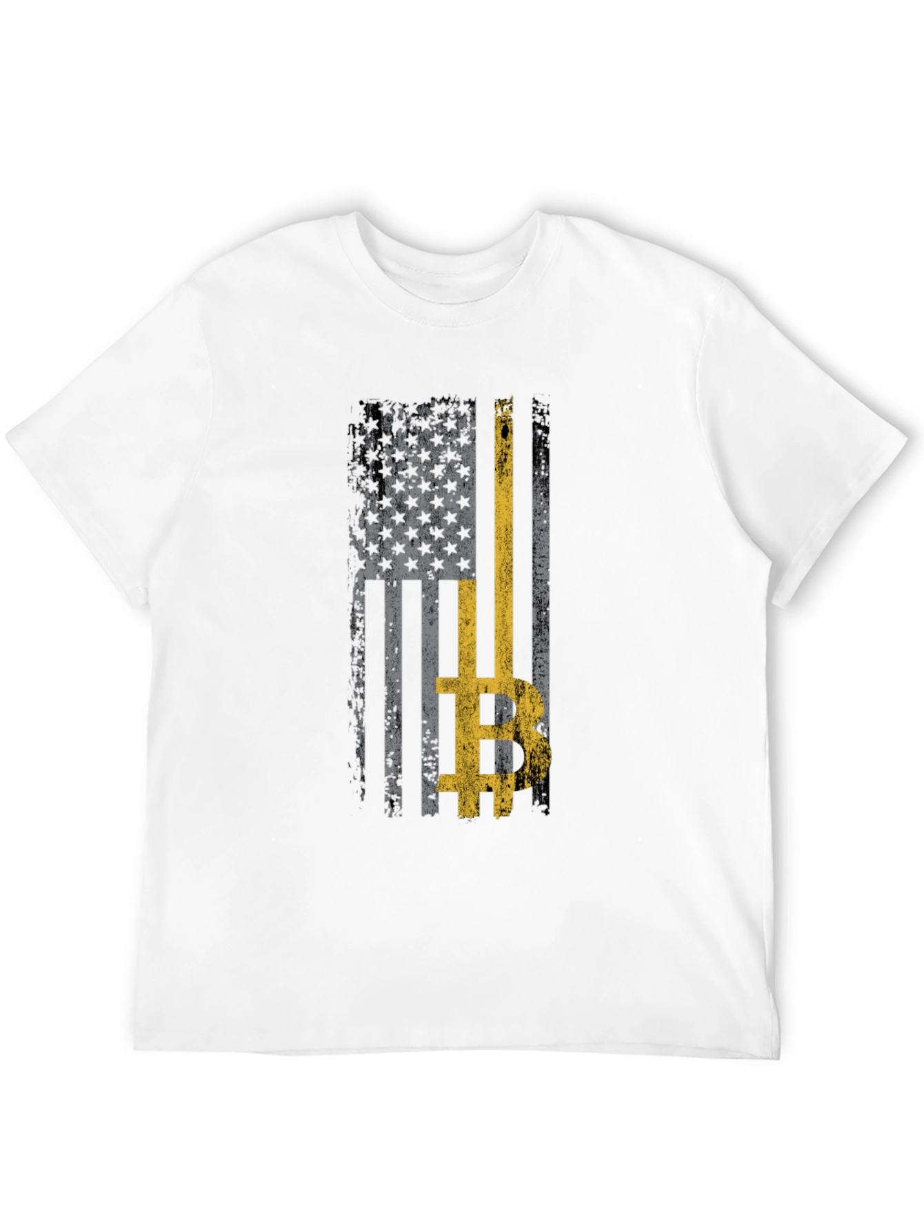 Distressed US Flag Bitcoin T-Shirt