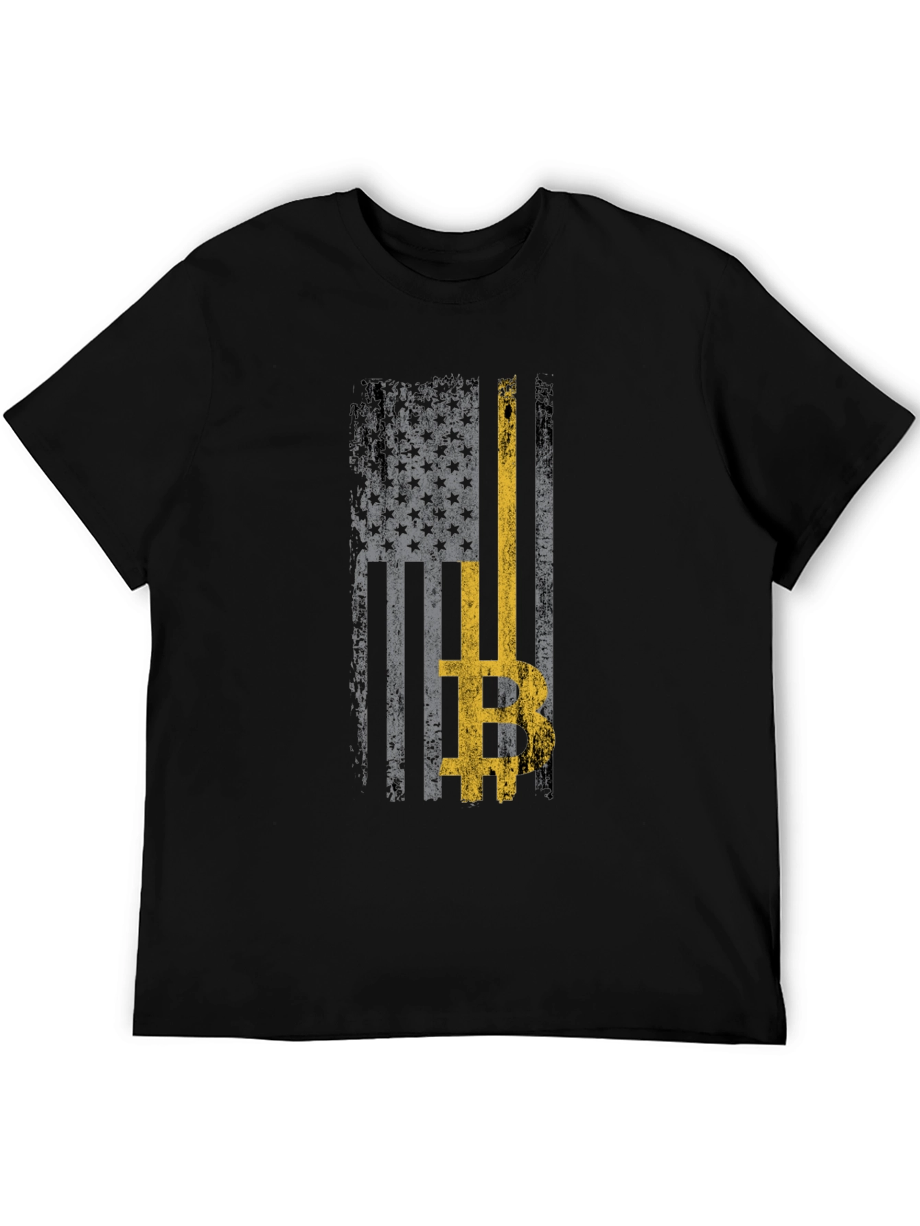Distressed US Flag Bitcoin T-Shirt